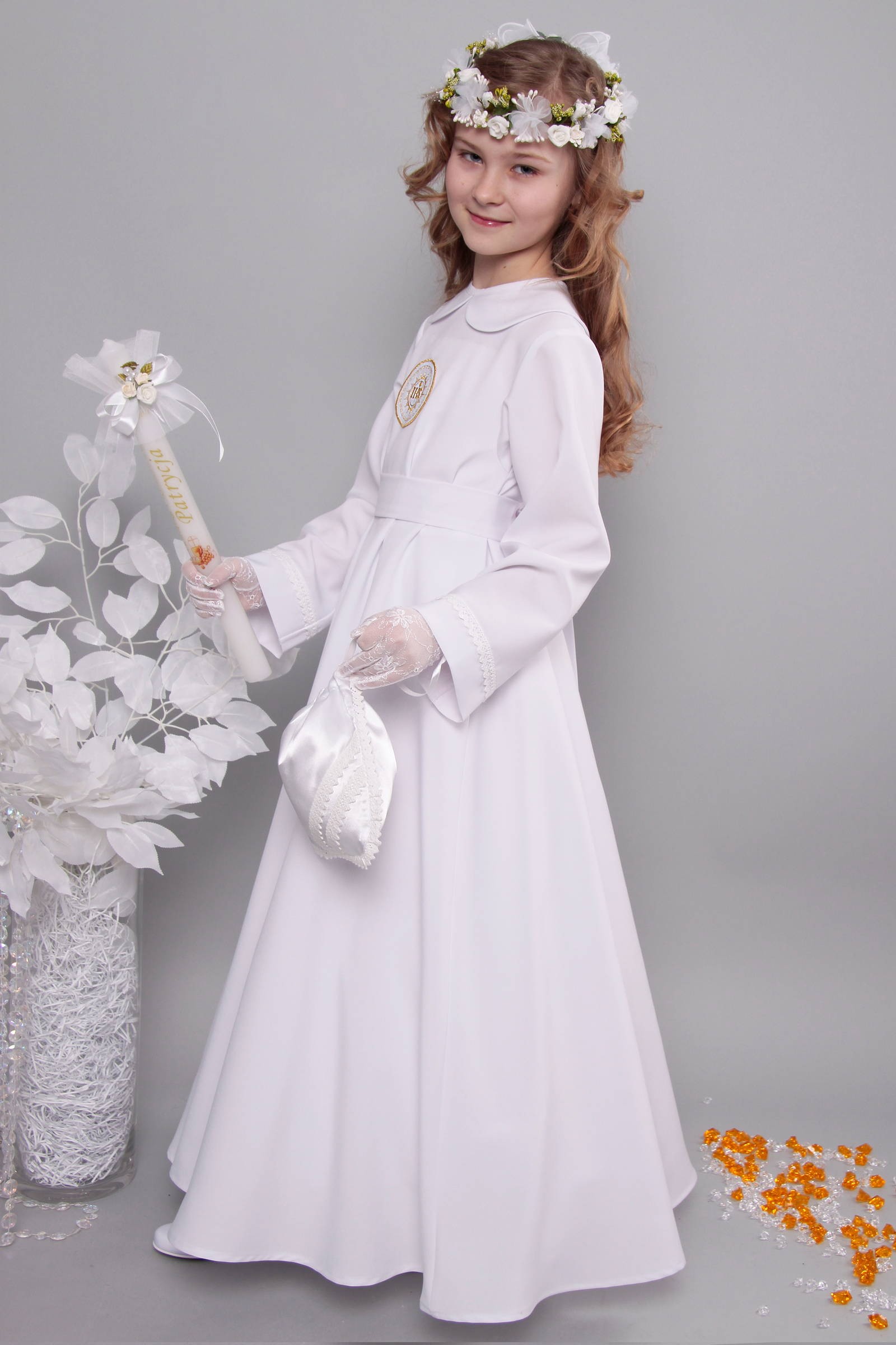 Alba komunijna 7/RS - sukieneczkowa - obraz 1