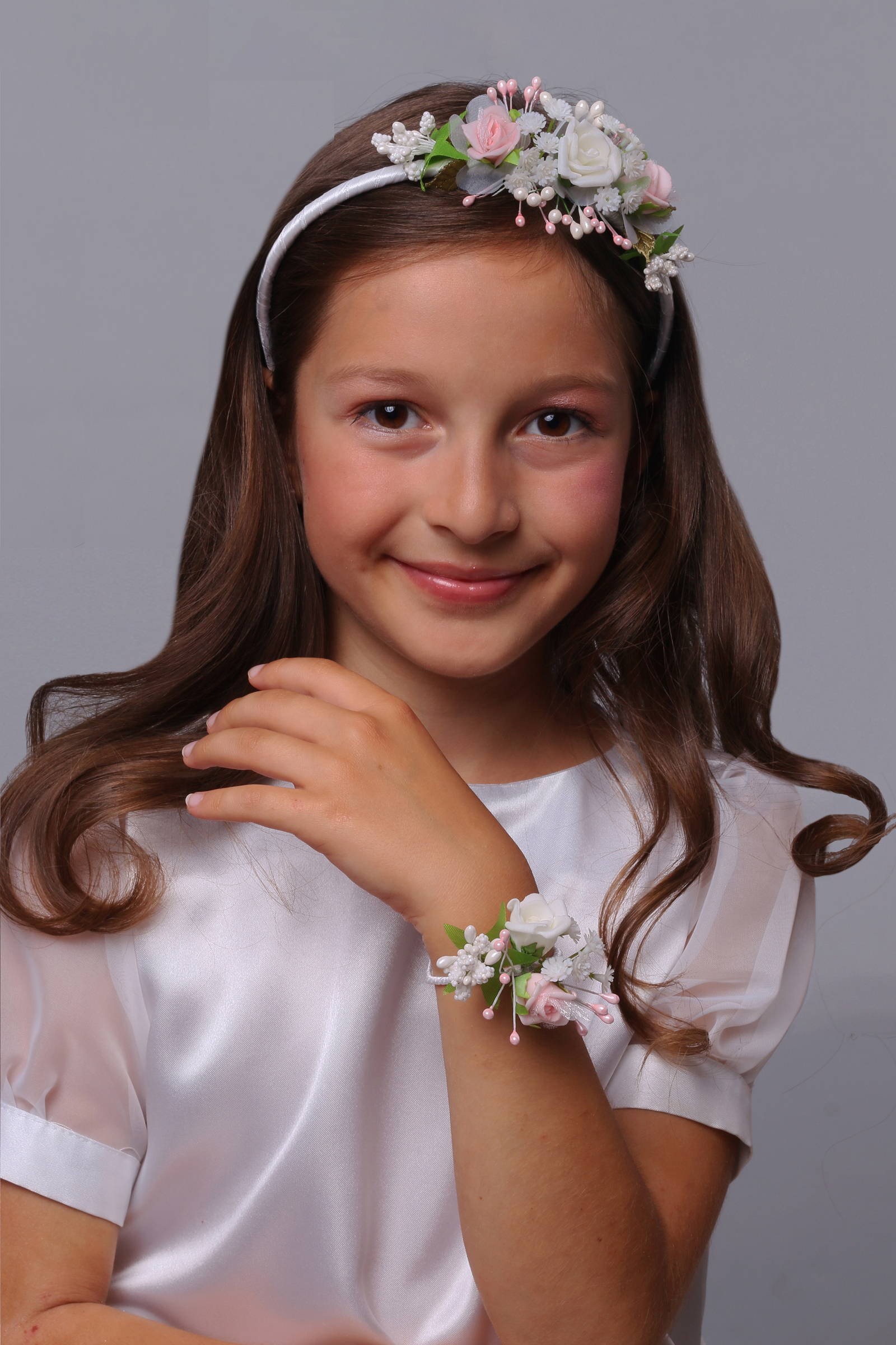 Opaska komunijna z bransoletką jak żywa OPŻ10 - obraz 1