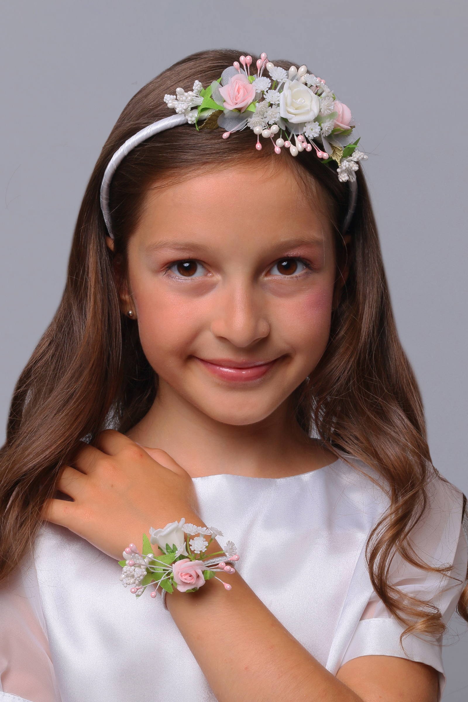 Opaska komunijna z bransoletką jak żywa OPŻ10 - obraz 0