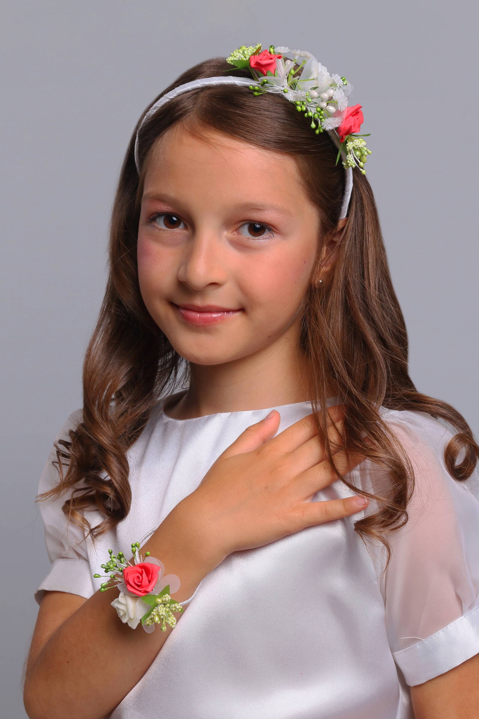 Opaska komunijna z bransoletką jak żywa OPŻ11 - obraz 1