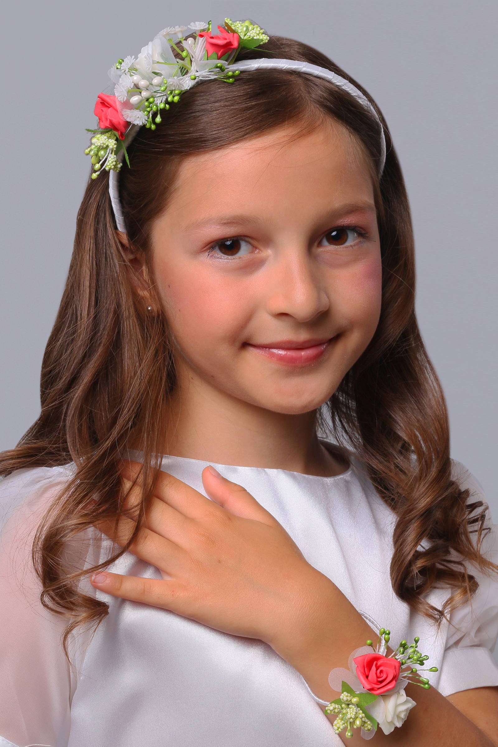 Opaska komunijna z bransoletką jak żywa OPŻ11 - obraz 0