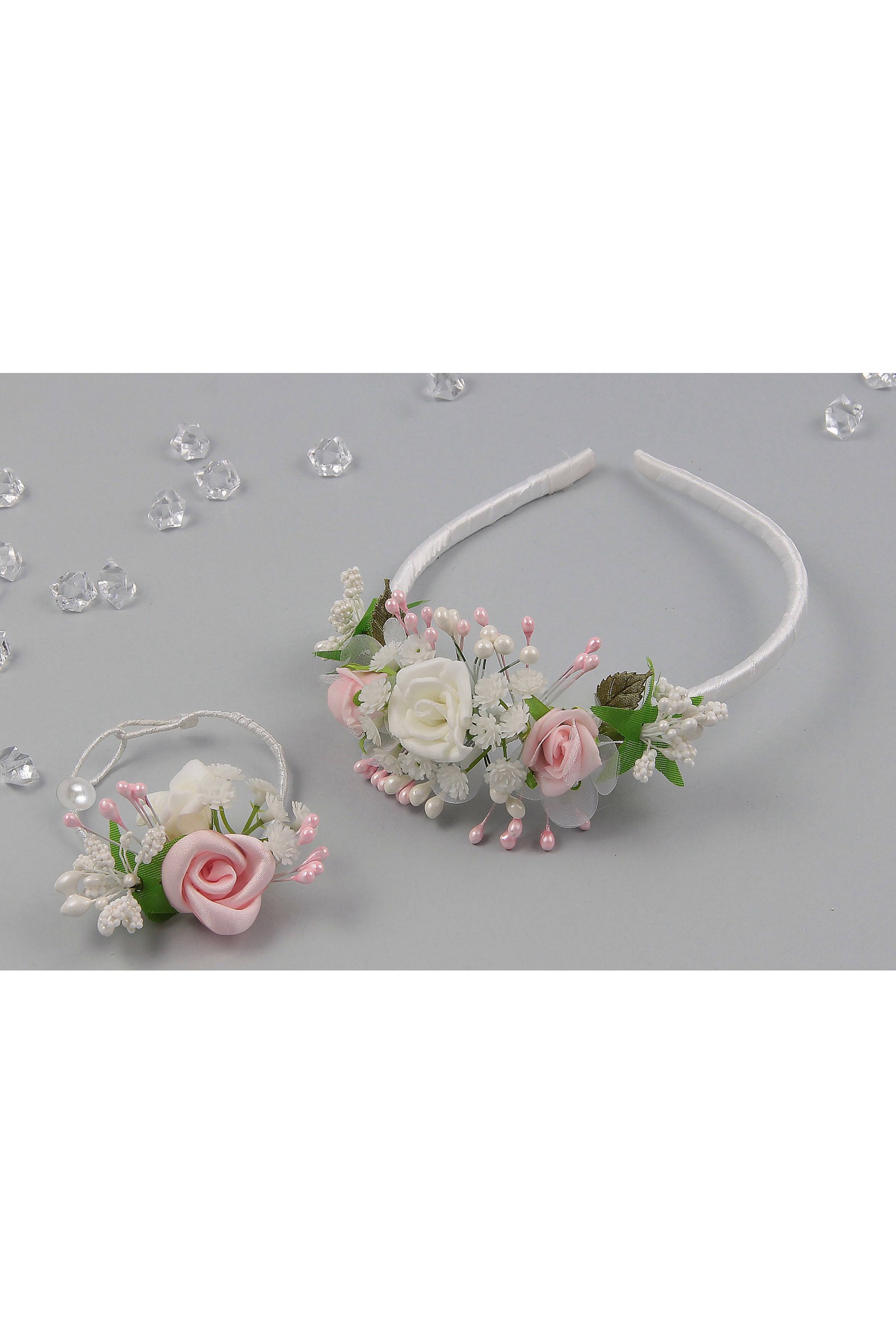 Opaska komunijna z bransoletką jak żywa OPŻ10 - obraz 3