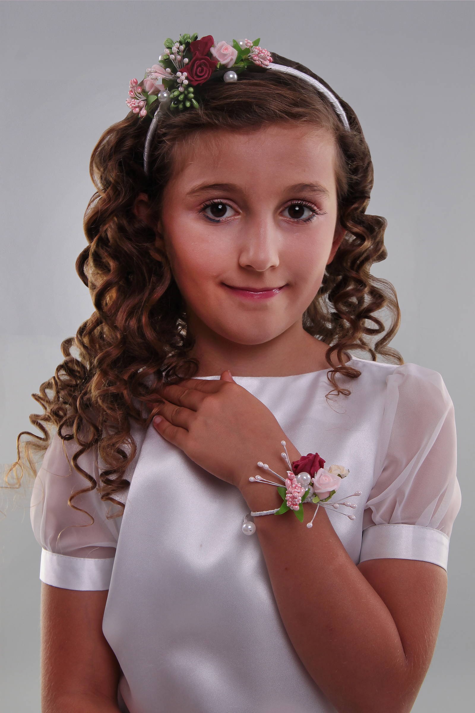 Opaska komunijna z bransoletką jak żywa OPŻ15 - obraz 1