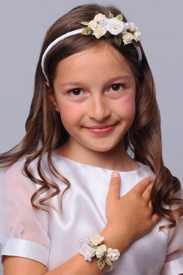 Opaska komunijna z bransoletką jak żywa OPŻ12