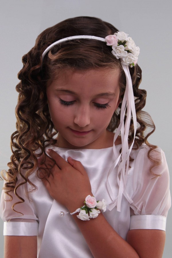 Opaska komunijna z bransoletką jak żywa OPŻ14