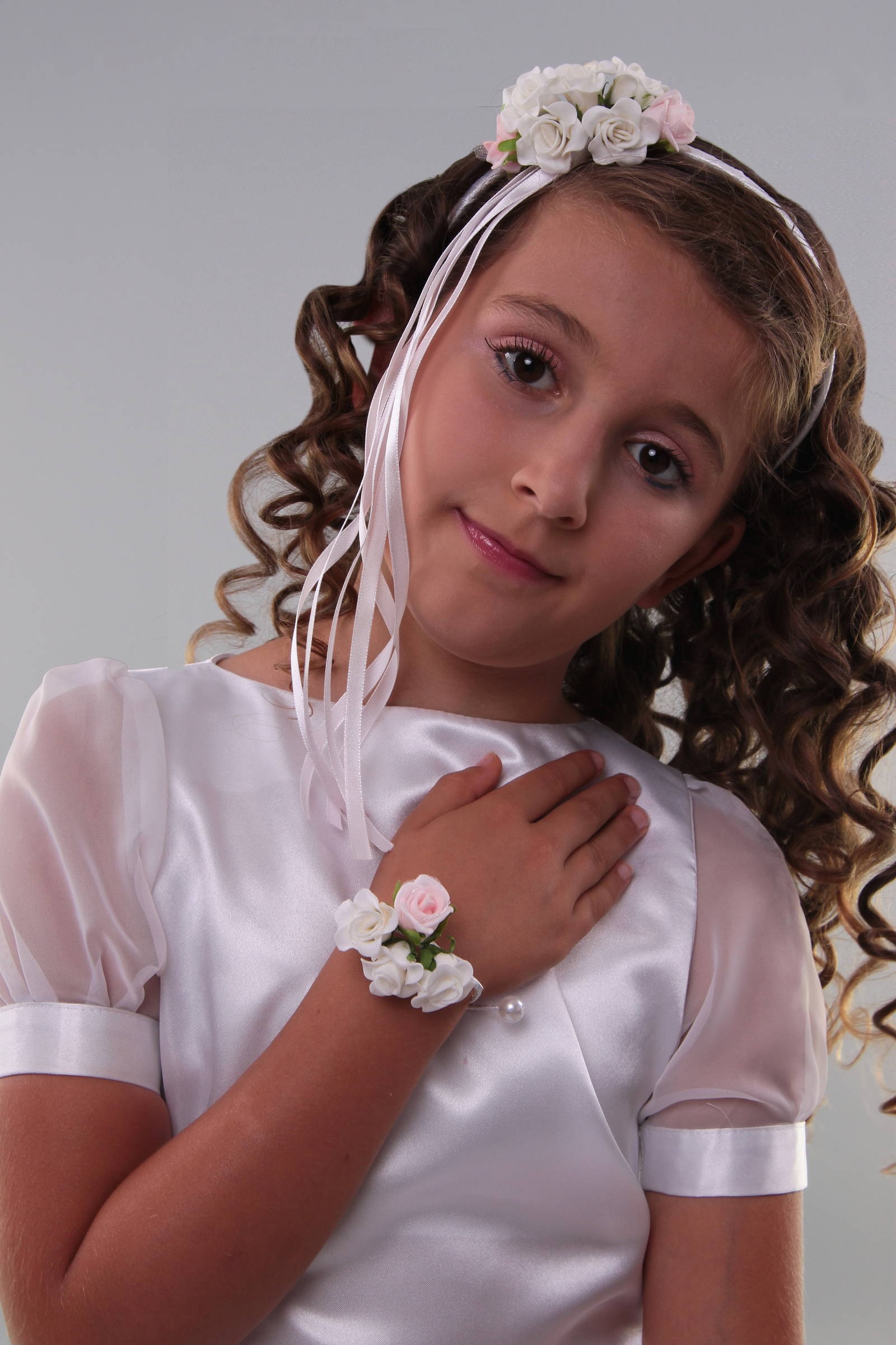 Opaska komunijna z bransoletką jak żywa OPŻ14 - obraz 1