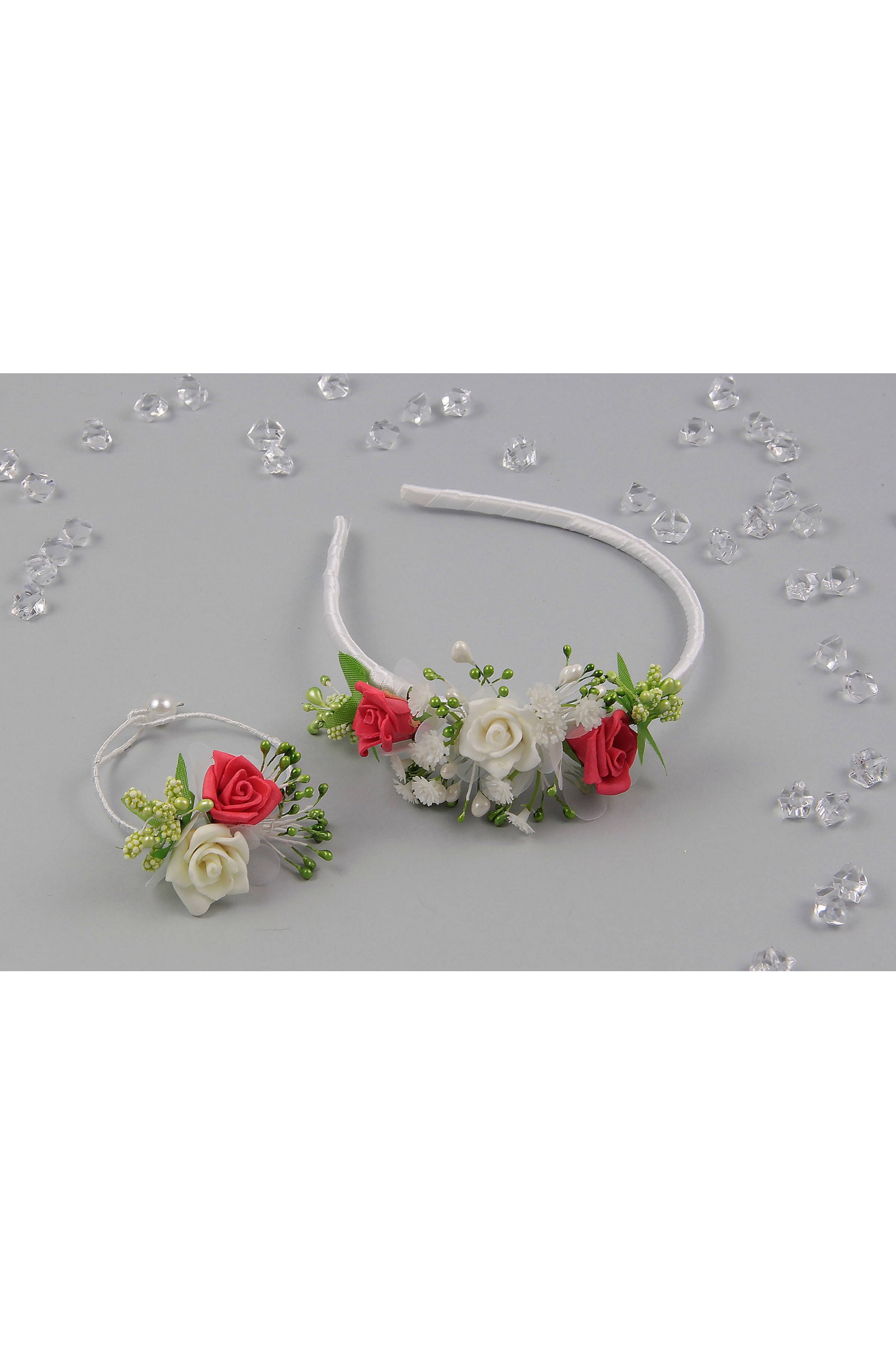 Opaska komunijna z bransoletką jak żywa OPŻ11 - obraz 3