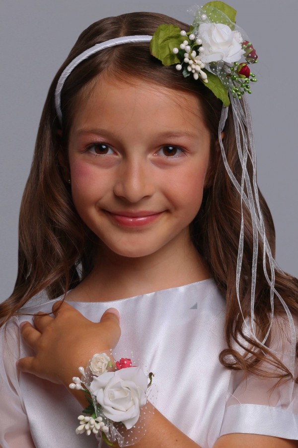 Opaska komunijna z bransoletką jak żywa OPŻ13