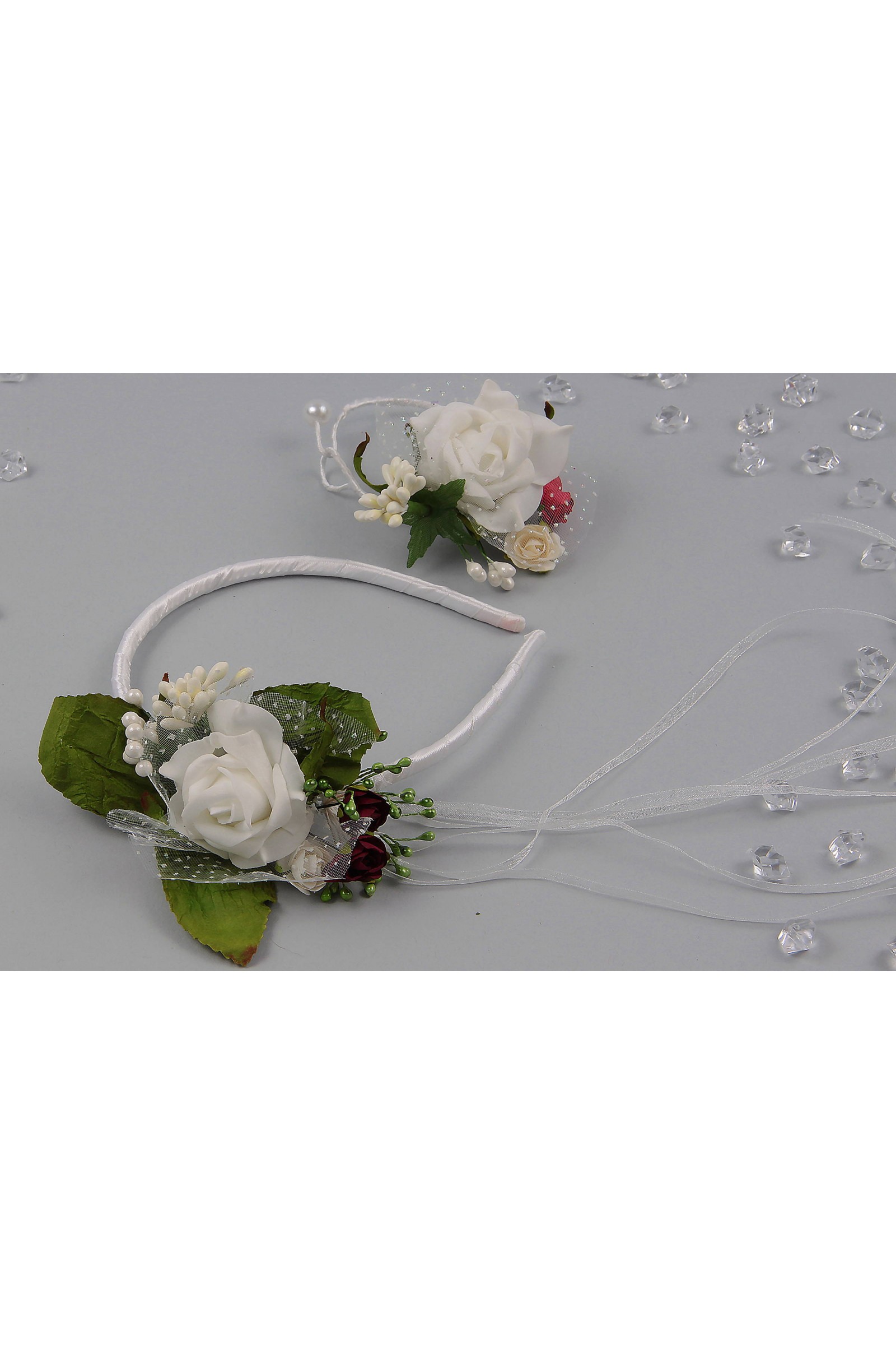 Opaska komunijna z bransoletką jak żywa OPŻ13 - obraz 2