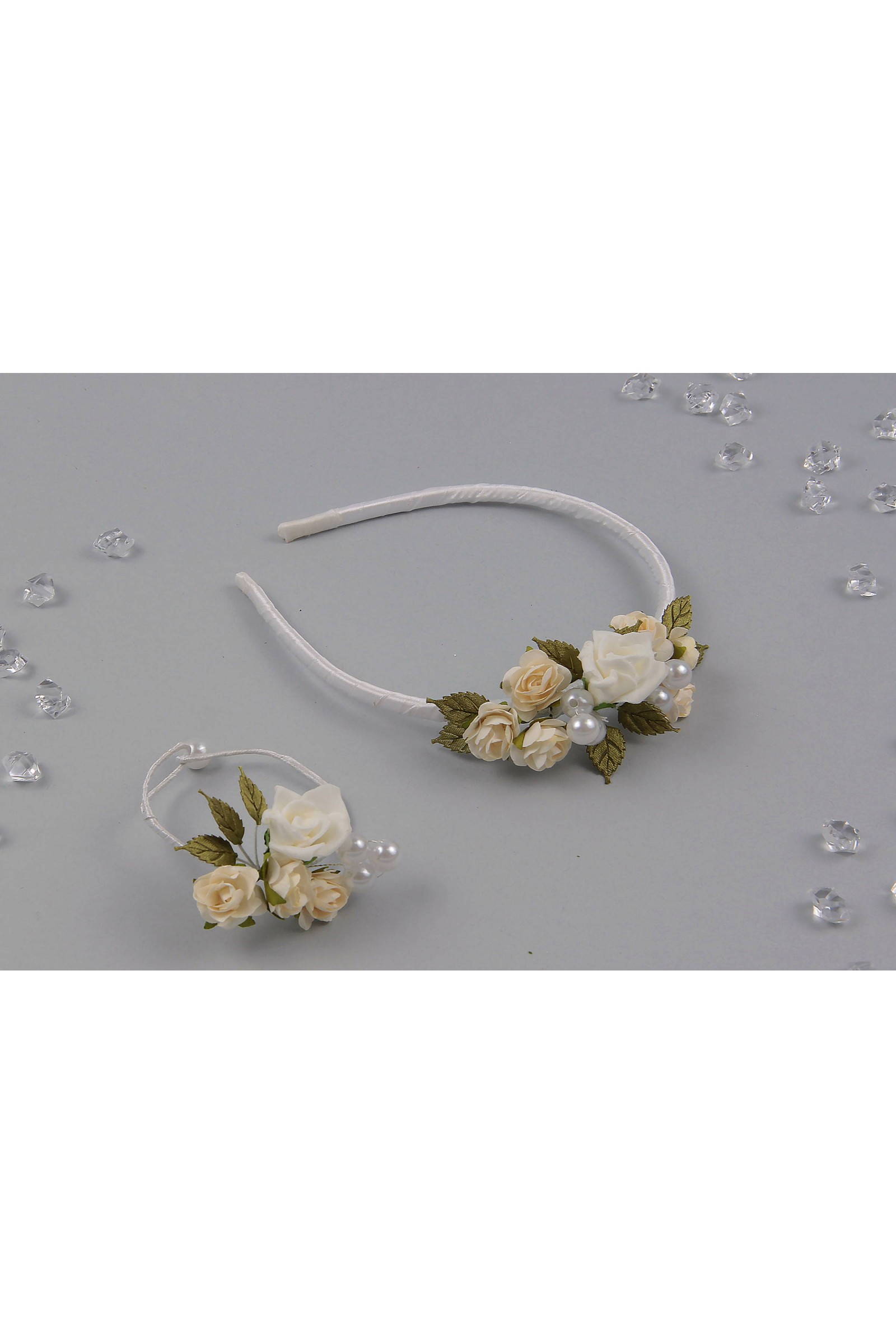 Opaska komunijna z bransoletką jak żywa OPŻ12 - obraz 3