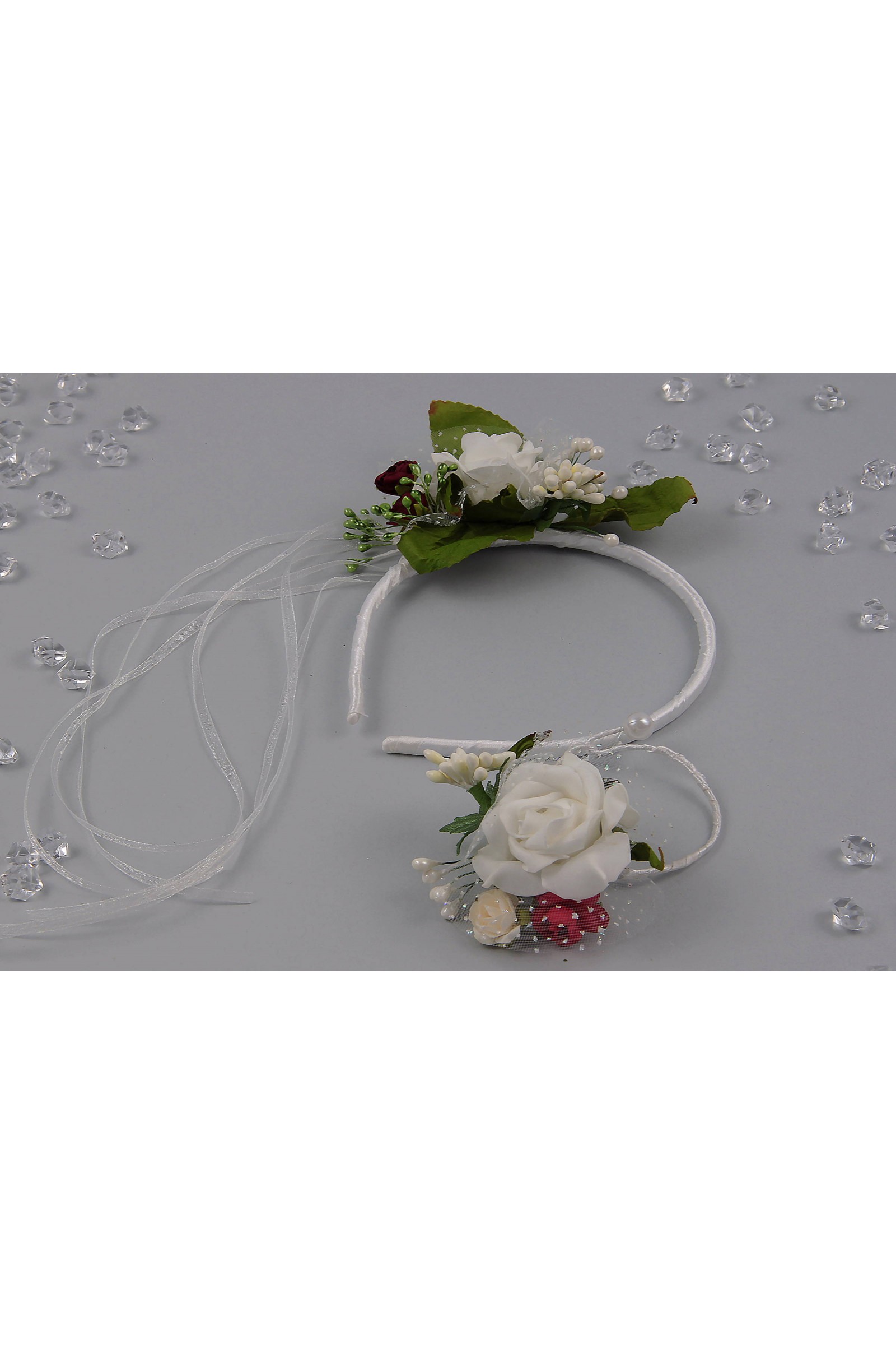 Opaska komunijna z bransoletką jak żywa OPŻ13 - obraz 3