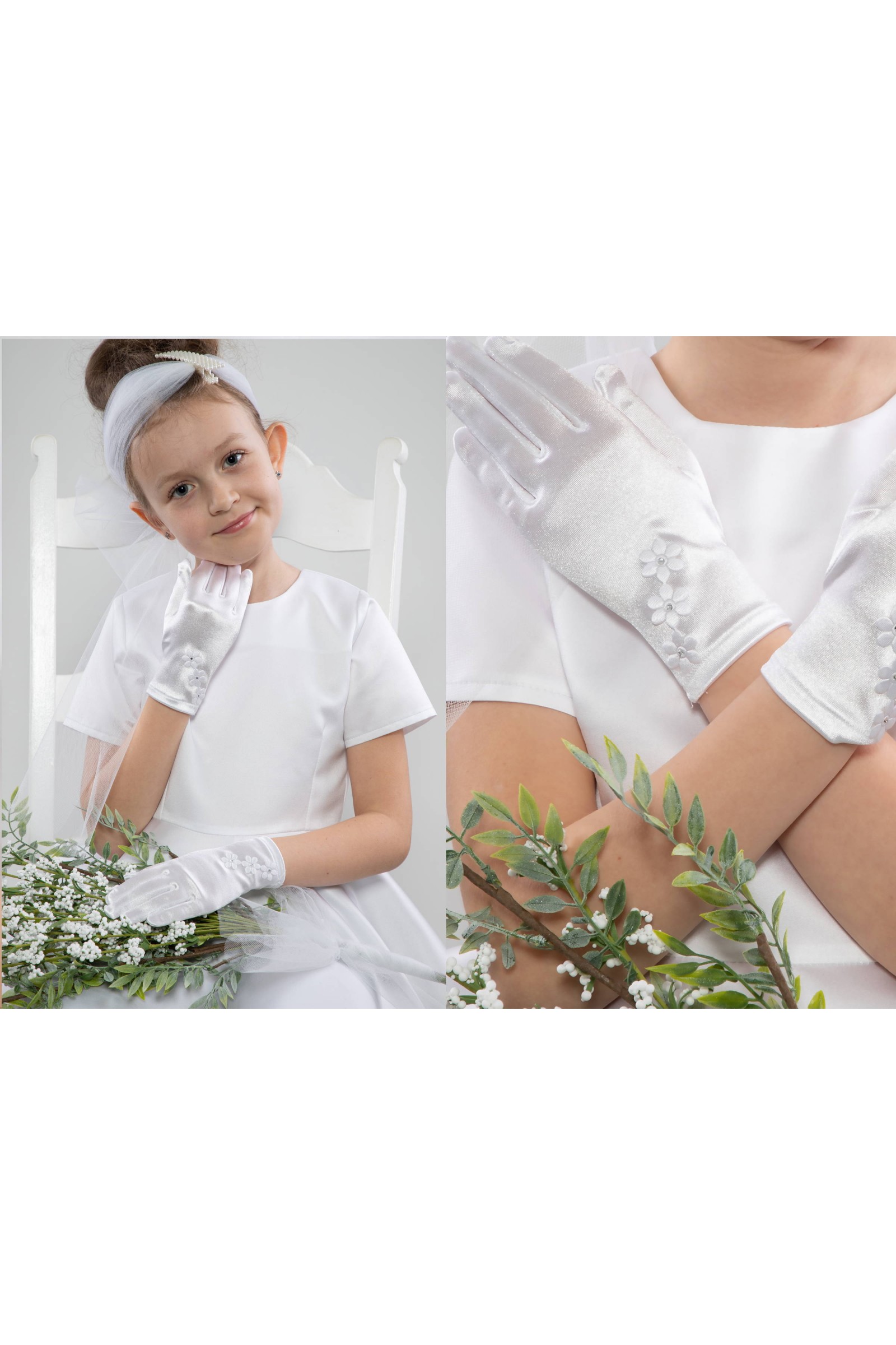 Rękawiczki komunijne klasyczne Nr0 - obraz 1