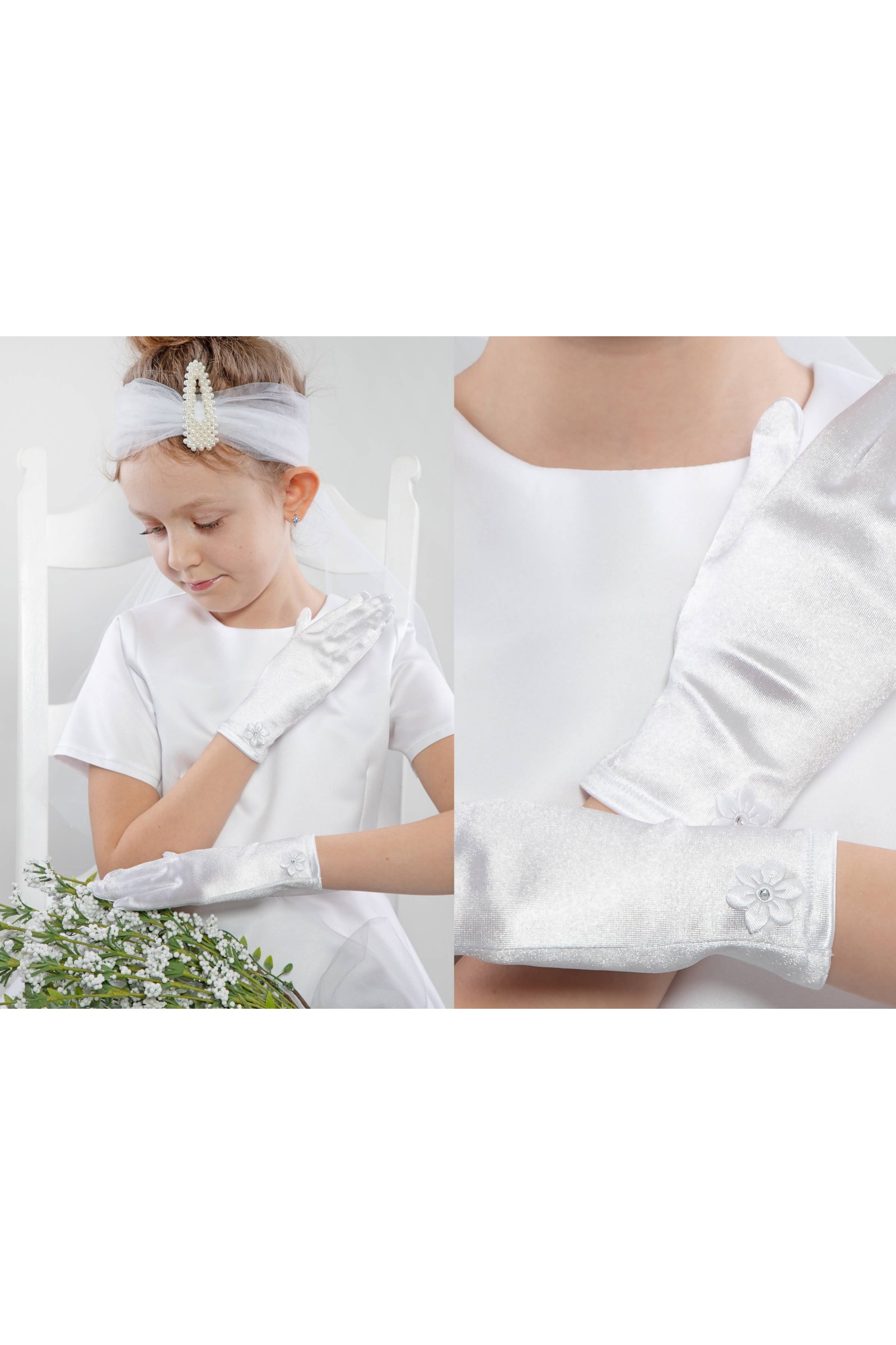 Rękawiczki komunijne klasyczne Nr2 - obraz 1