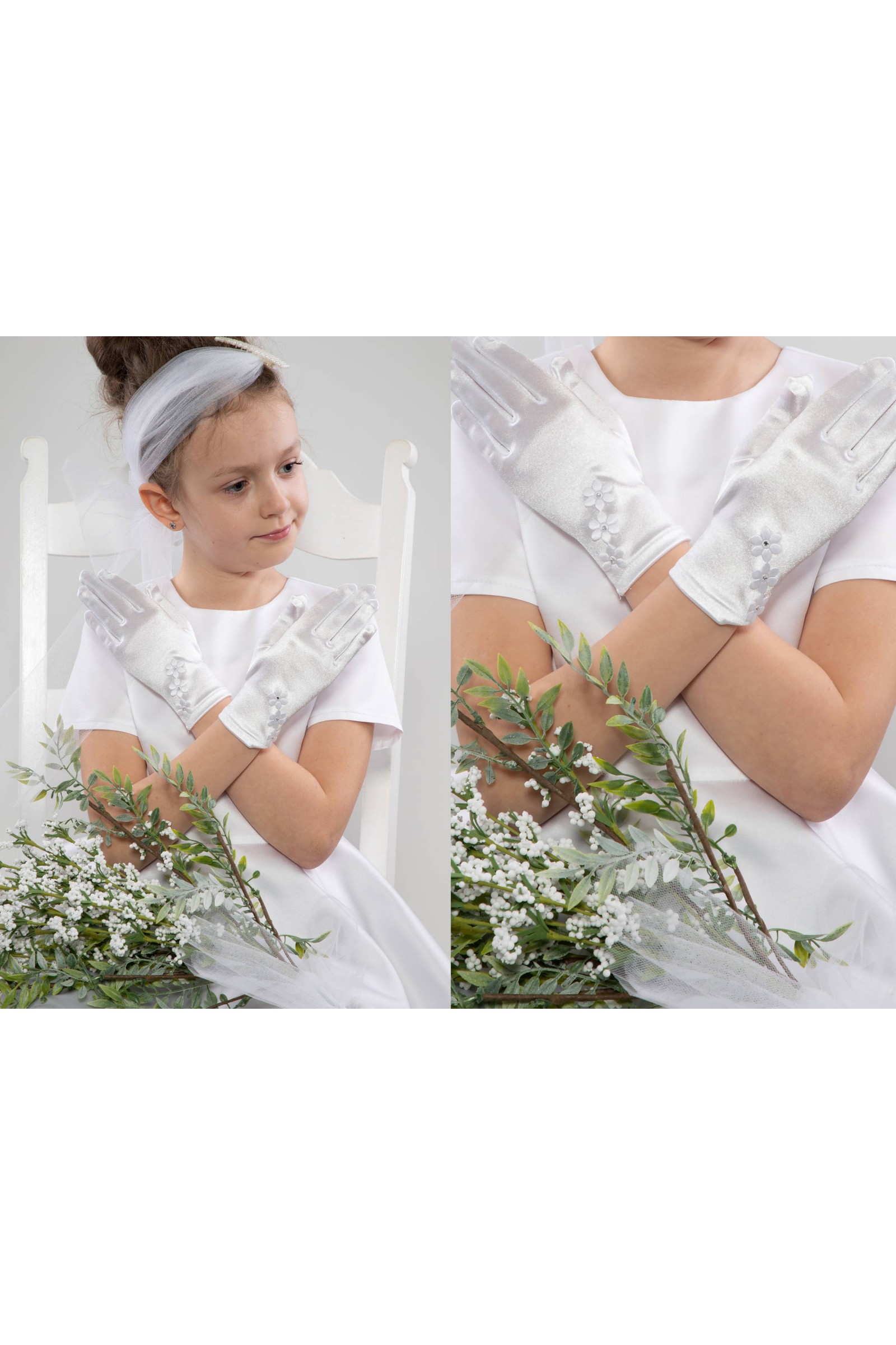 Rękawiczki komunijne klasyczne Nr0 - obraz 3