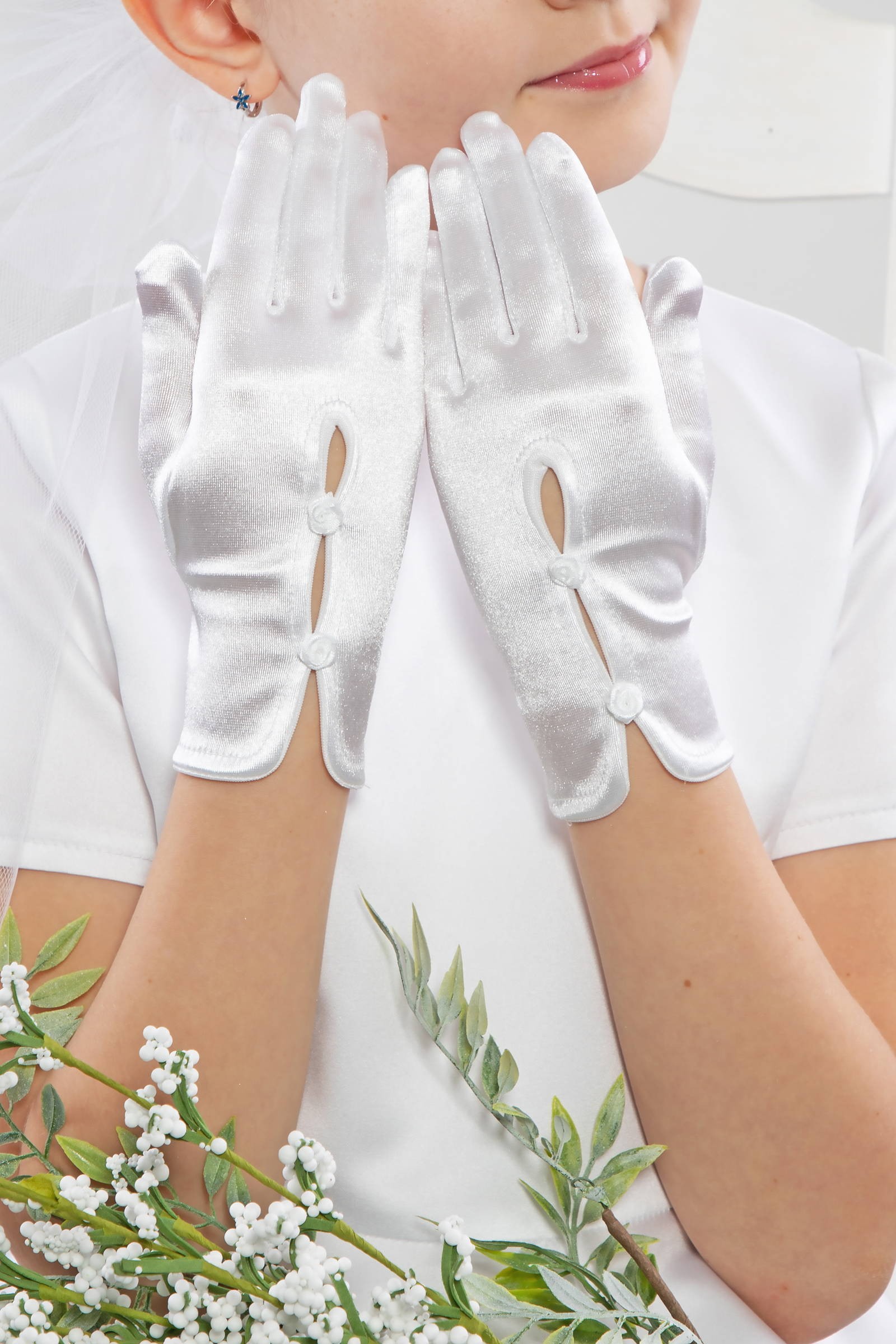 Rękawiczki komunijne klasyczne Nr10 - obraz 0