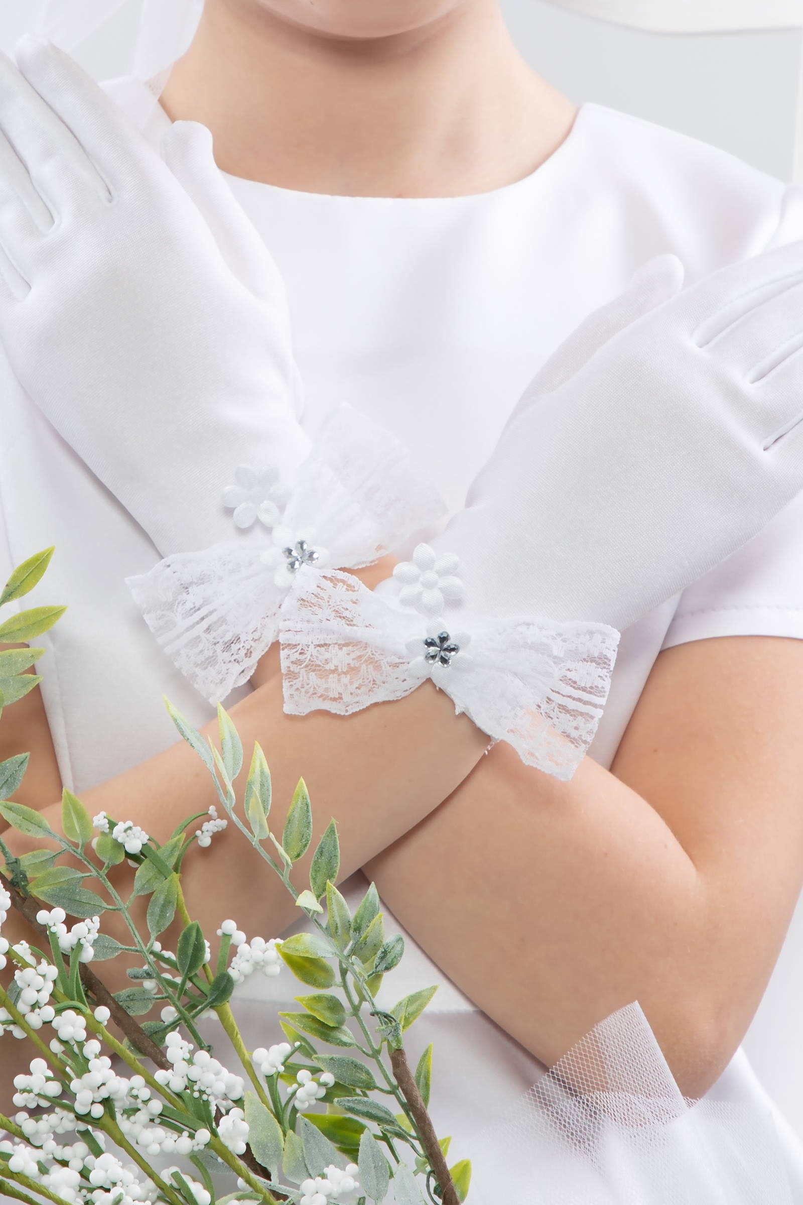 Rękawiczki komunijne klasyczne Nr28 - obraz 0