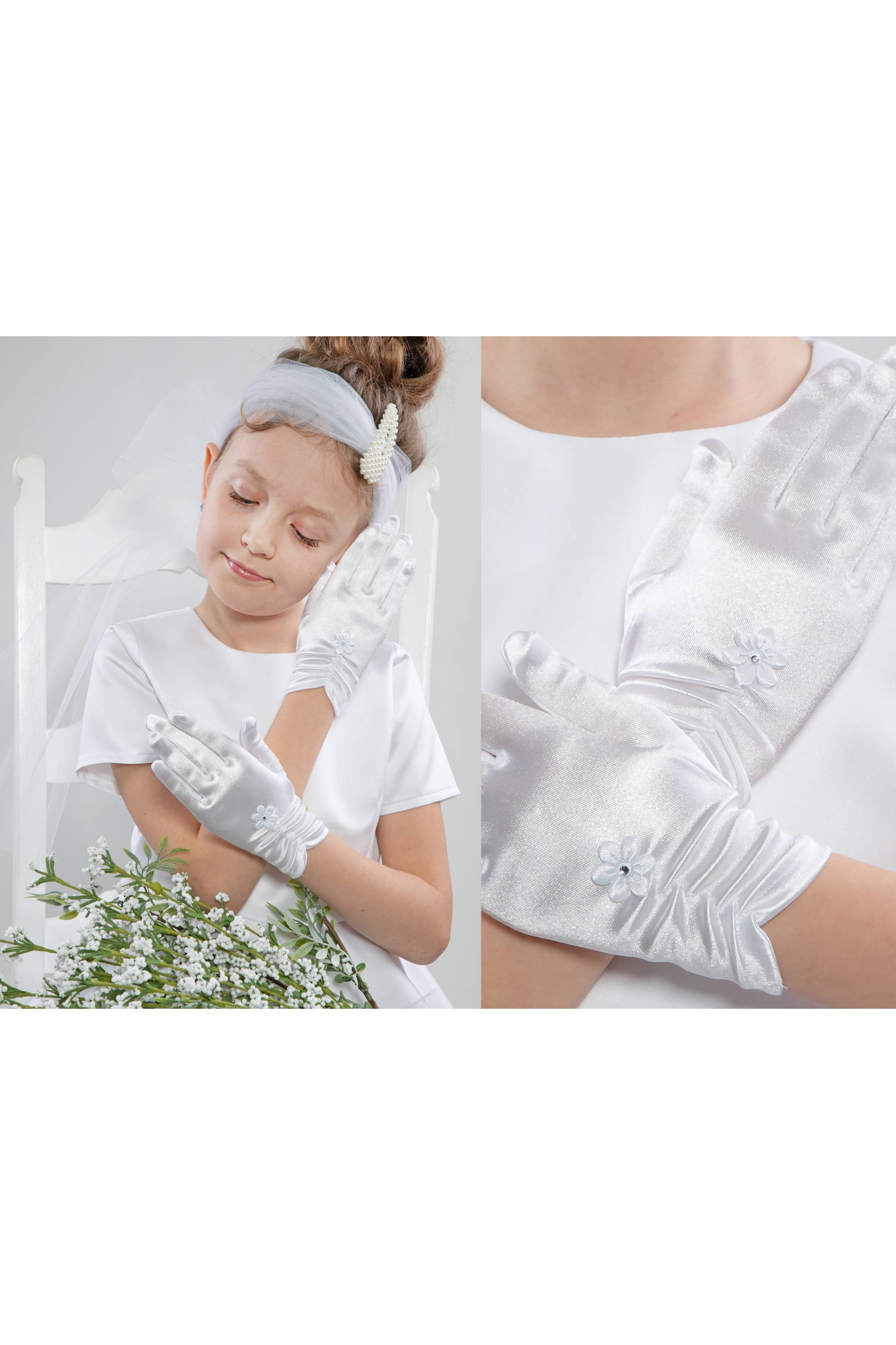 Rękawiczki komunijne klasyczne Nr5 - obraz 0