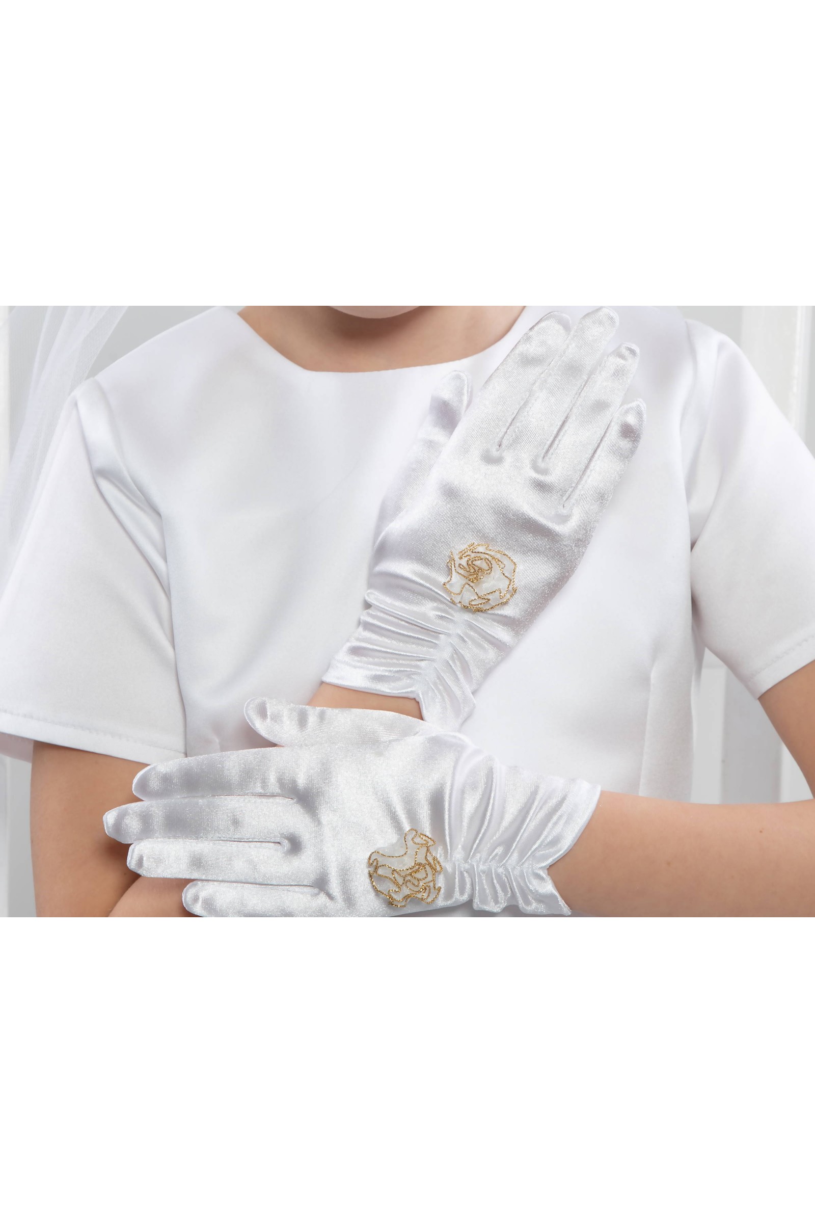 Rękawiczki komunijne klasyczne Nr3a - obraz 2