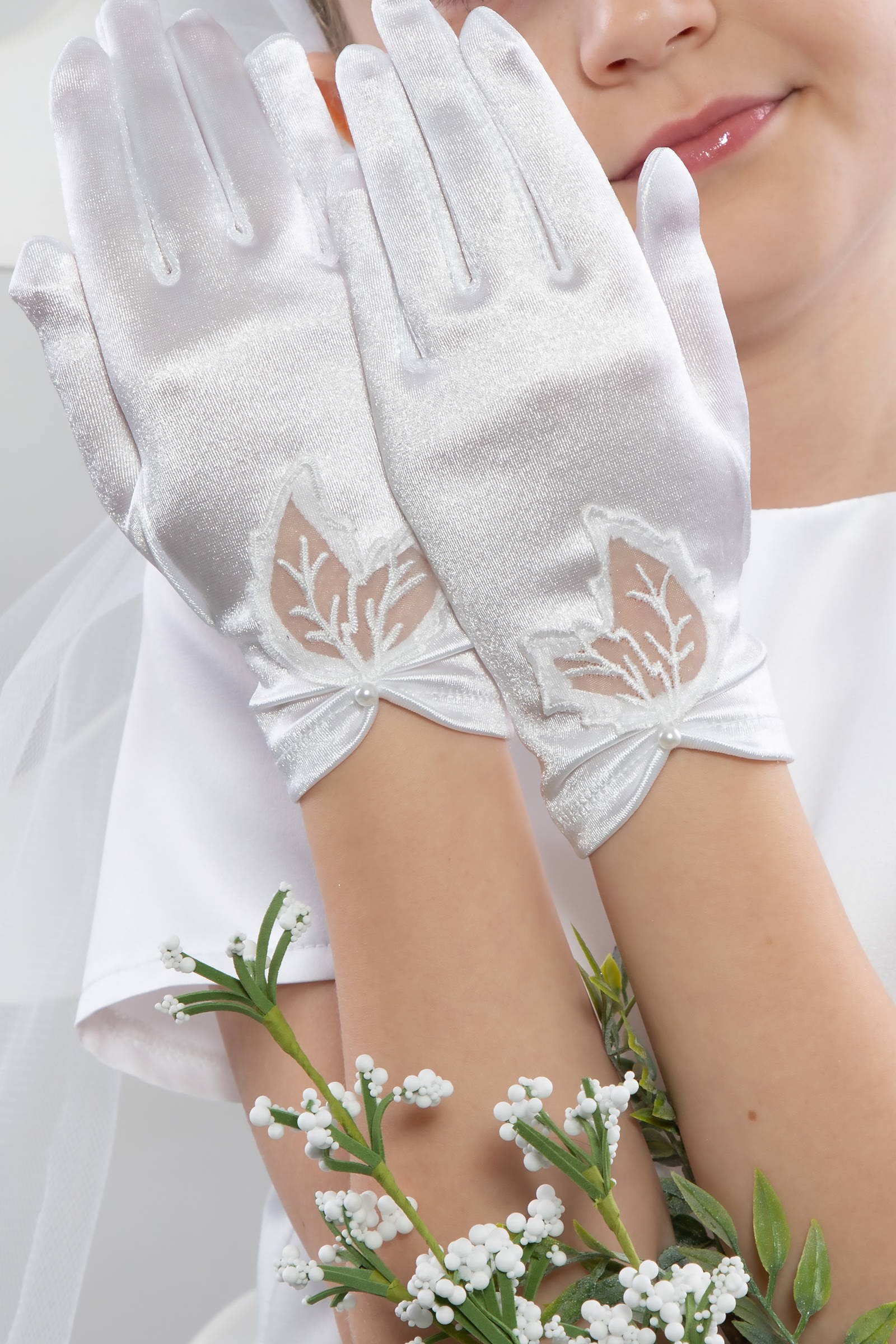 Rękawiczki komunijne klasyczne Nr22 - obraz 0