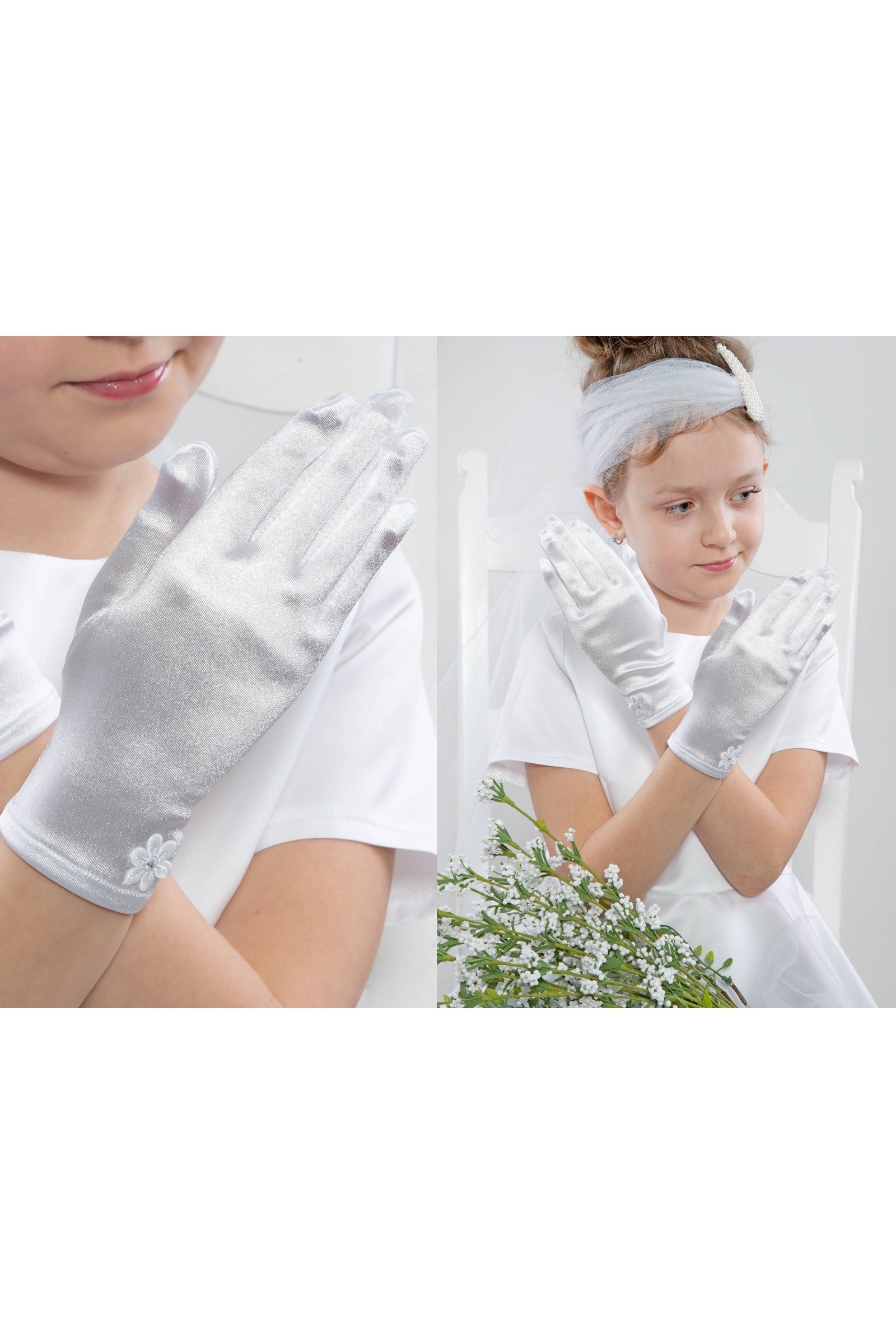 Rękawiczki komunijne klasyczne Nr2 - obraz 3