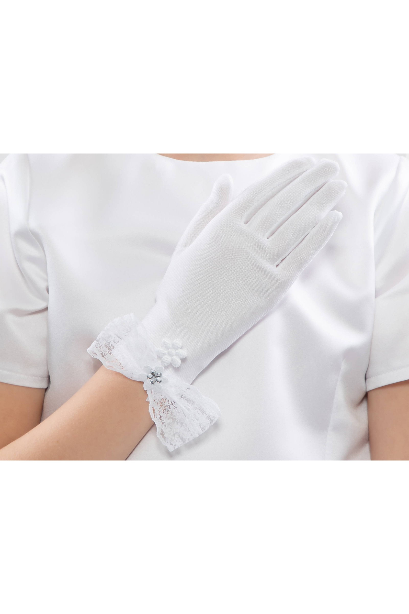 Rękawiczki komunijne klasyczne Nr28 - obraz 4