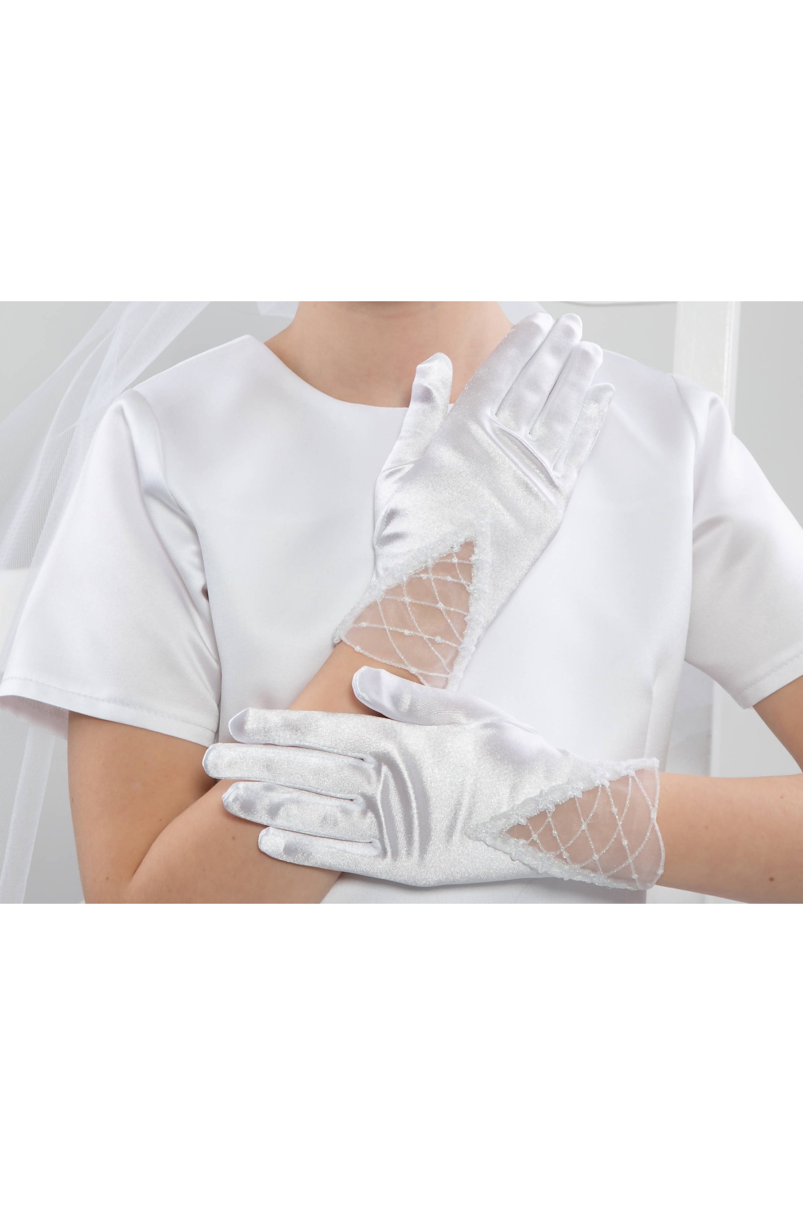 Rękawiczki komunijne klasyczne Nr19 - obraz 2