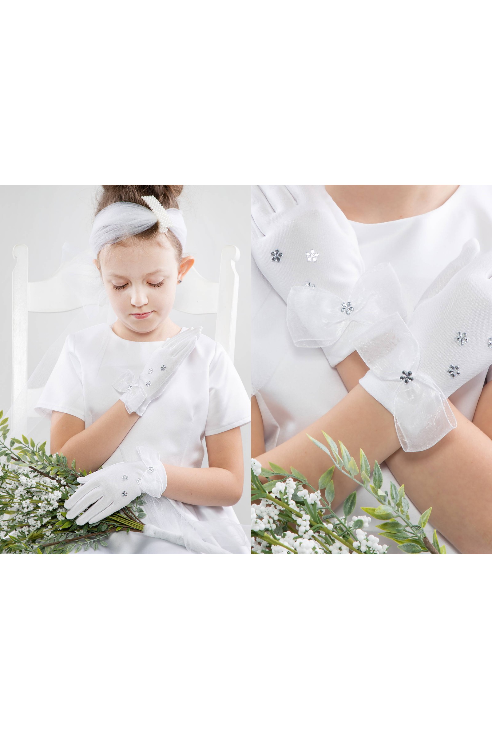 Rękawiczki komunijne klasyczne Nr30 - obraz 1