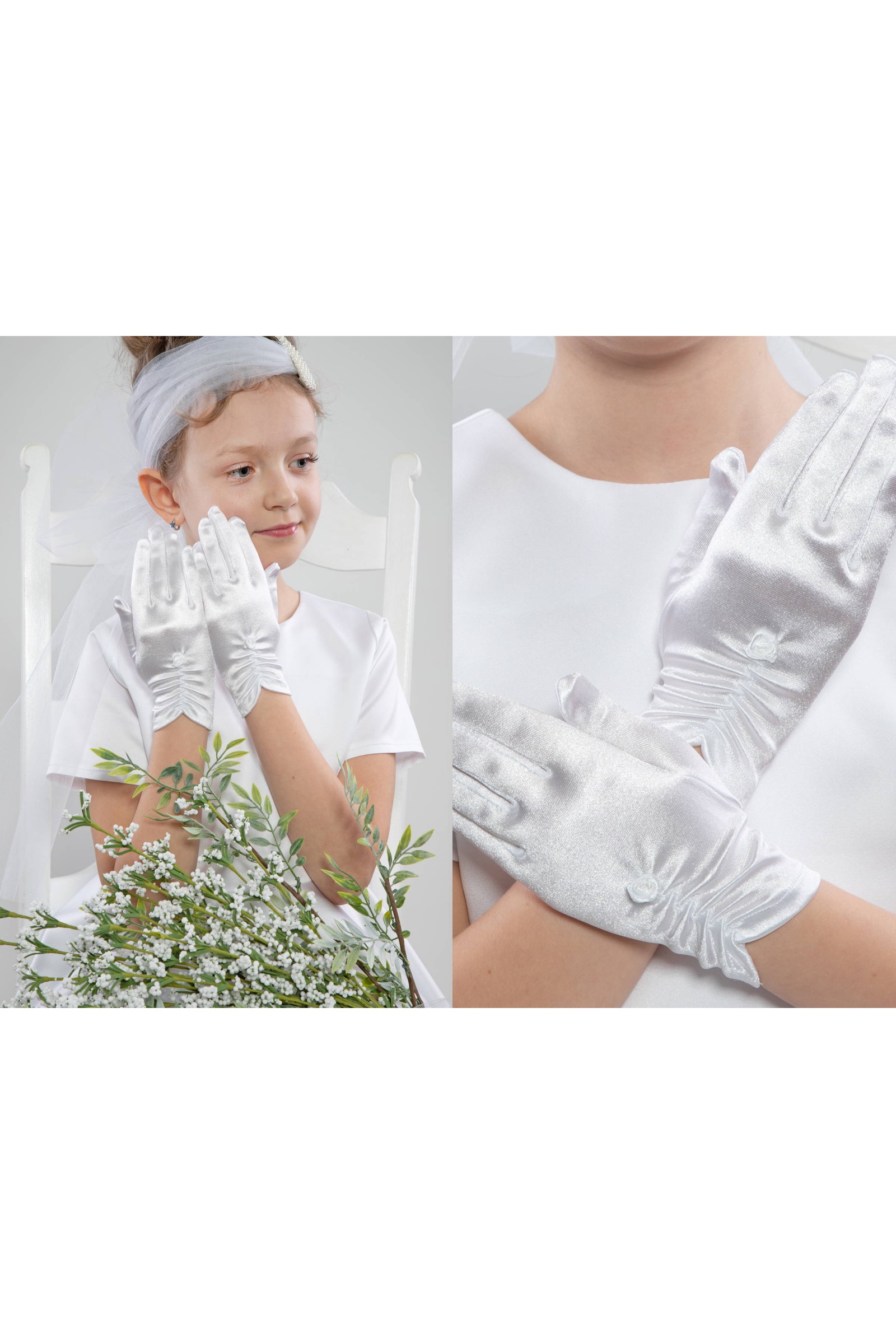 Rękawiczki komunijne klasyczne Nr11 - obraz 1