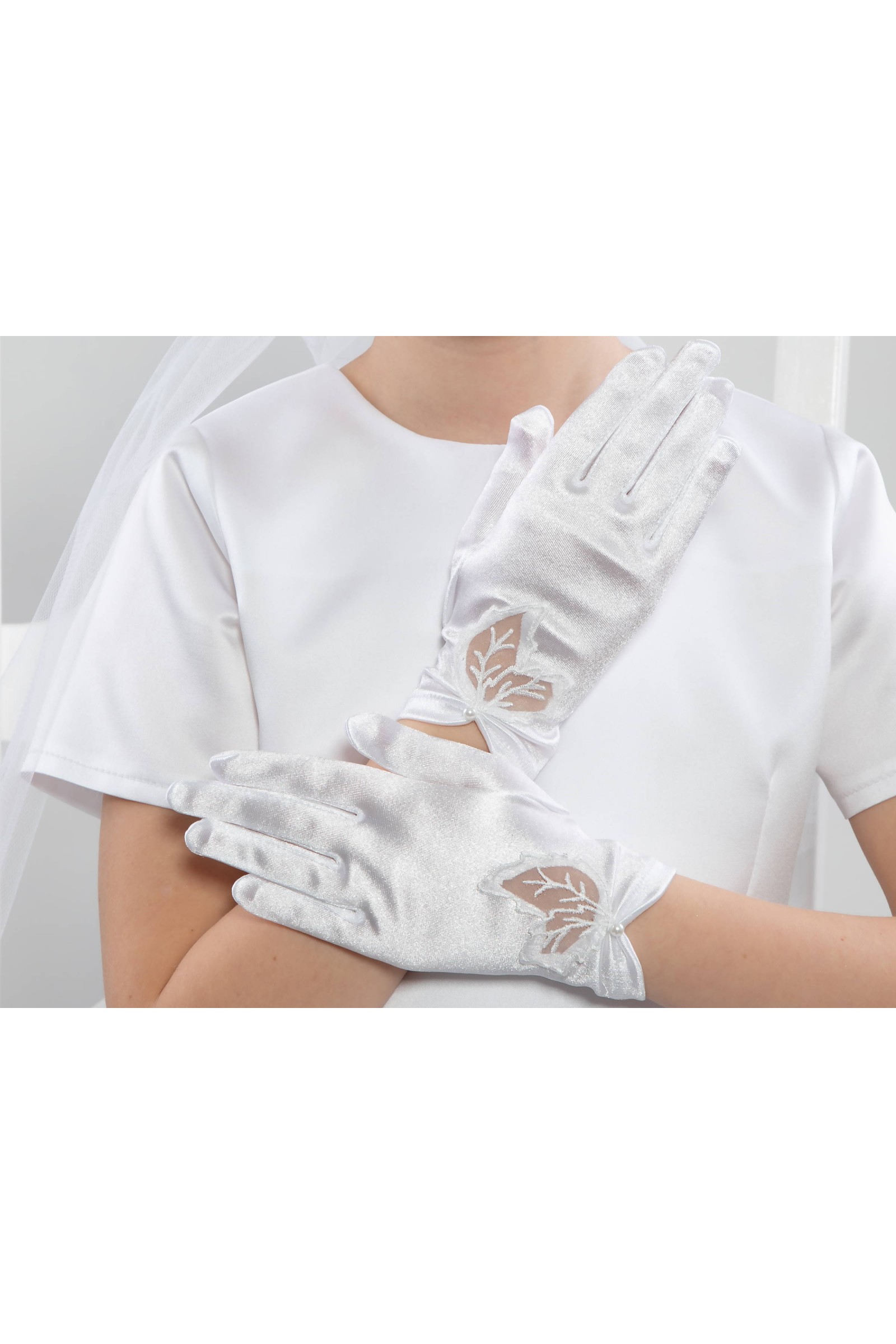 Rękawiczki komunijne klasyczne Nr22 - obraz 2