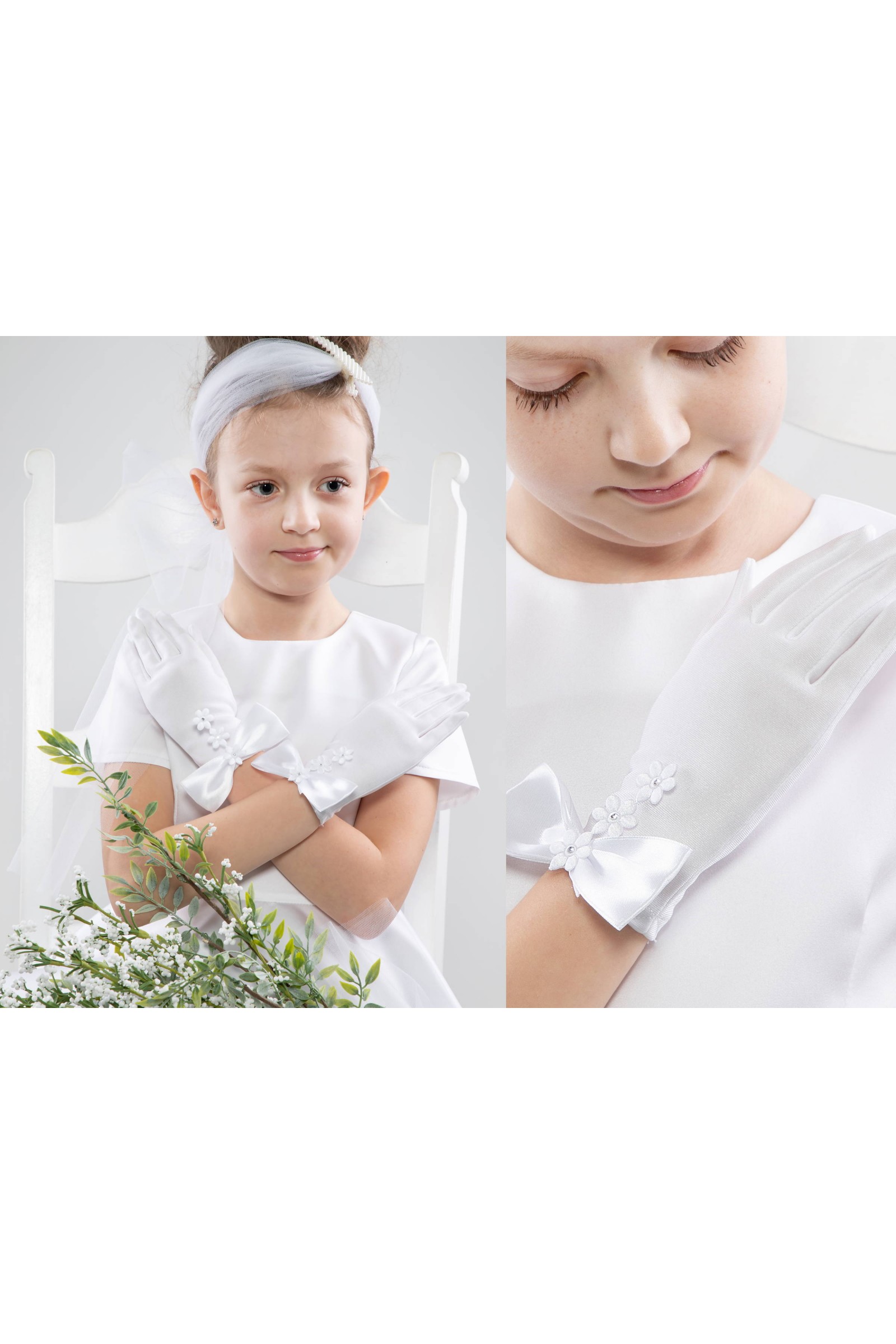 Rękawiczki komunijne klasyczne Nr31 - obraz 2