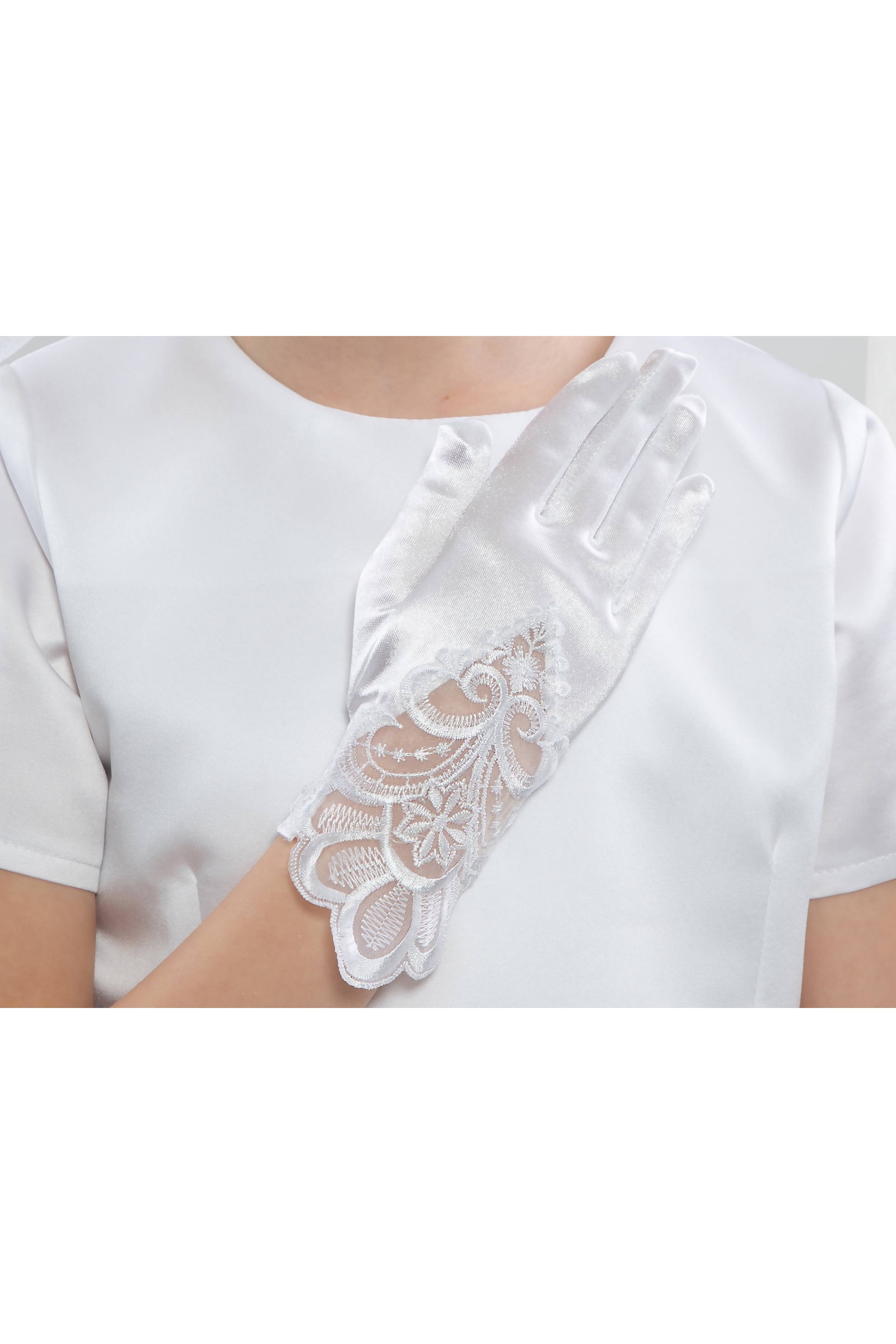 Rękawiczki komunijne klasyczne Nr6a - obraz 3