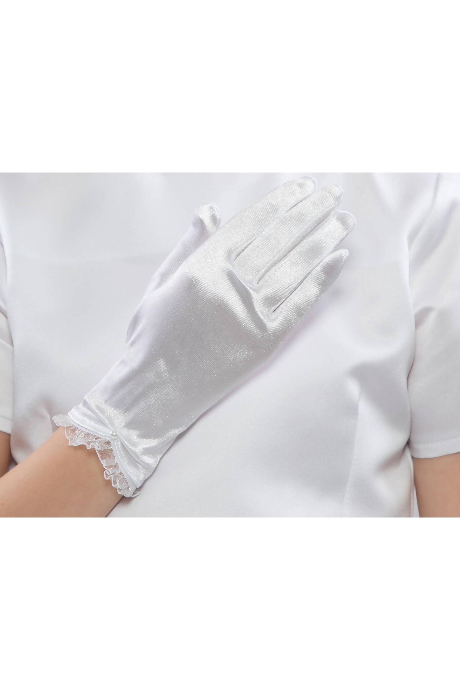 Rękawiczki komunijne klasyczne Nr24 - obraz 4