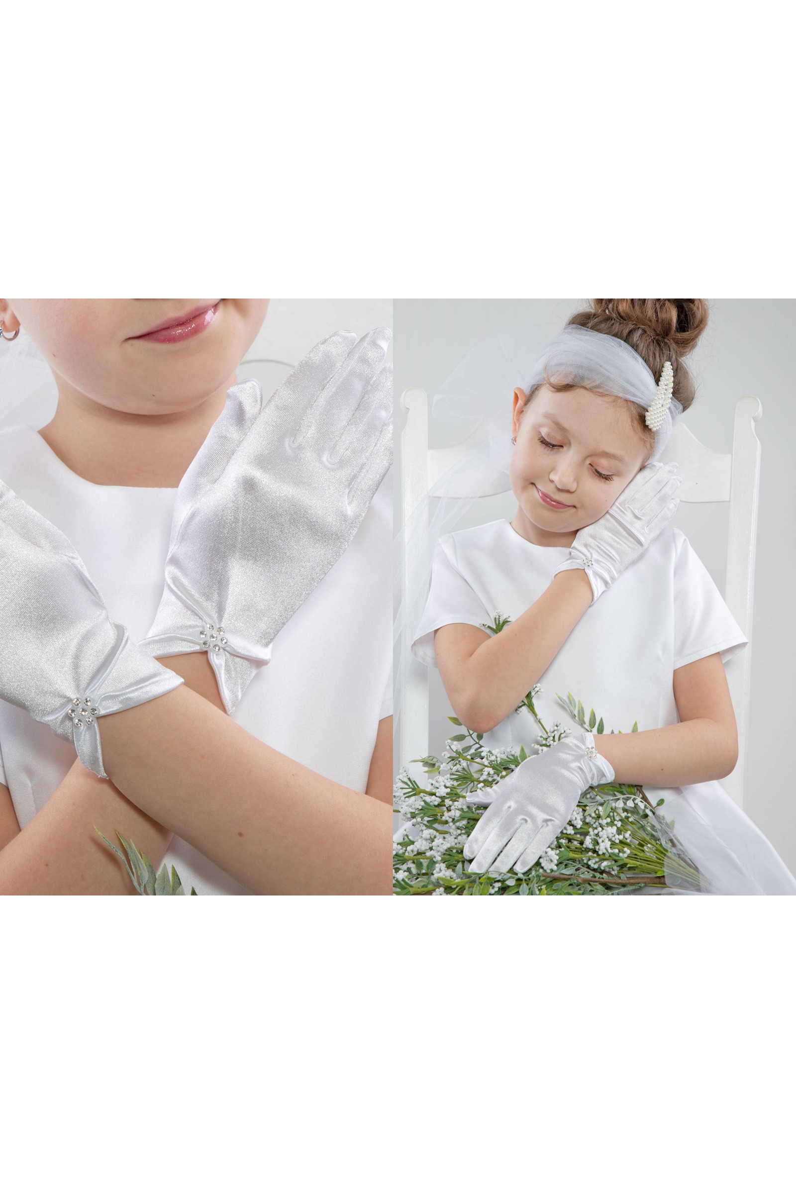 Rękawiczki komunijne klasyczne Nr9 - obraz 2