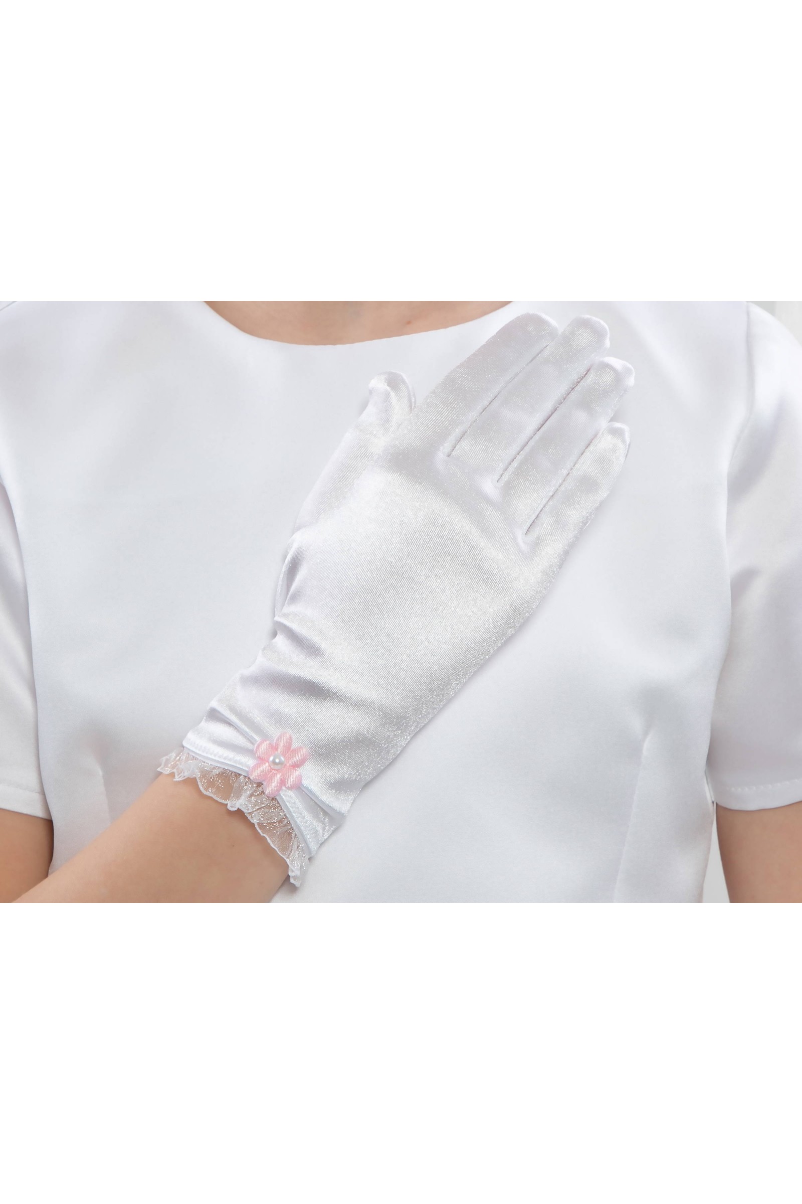 Rękawiczki komunijne klasyczne Nr17 - obraz 4