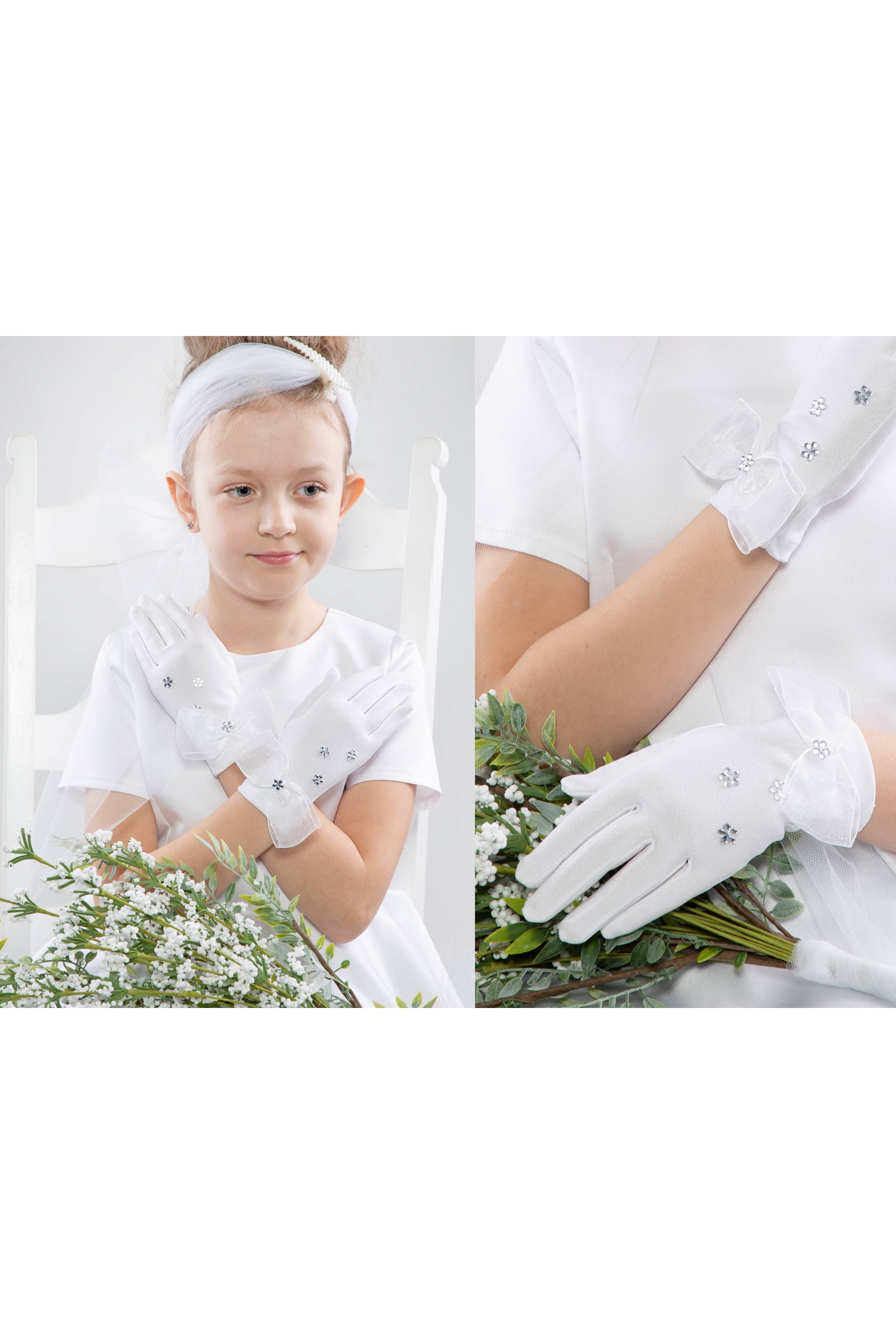 Rękawiczki komunijne klasyczne Nr30 - obraz 3