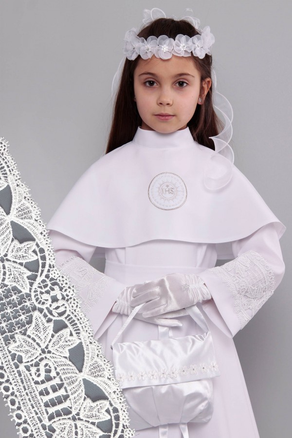 Alba komunijna z gipiurą 6/RS3 - sukieneczkowa