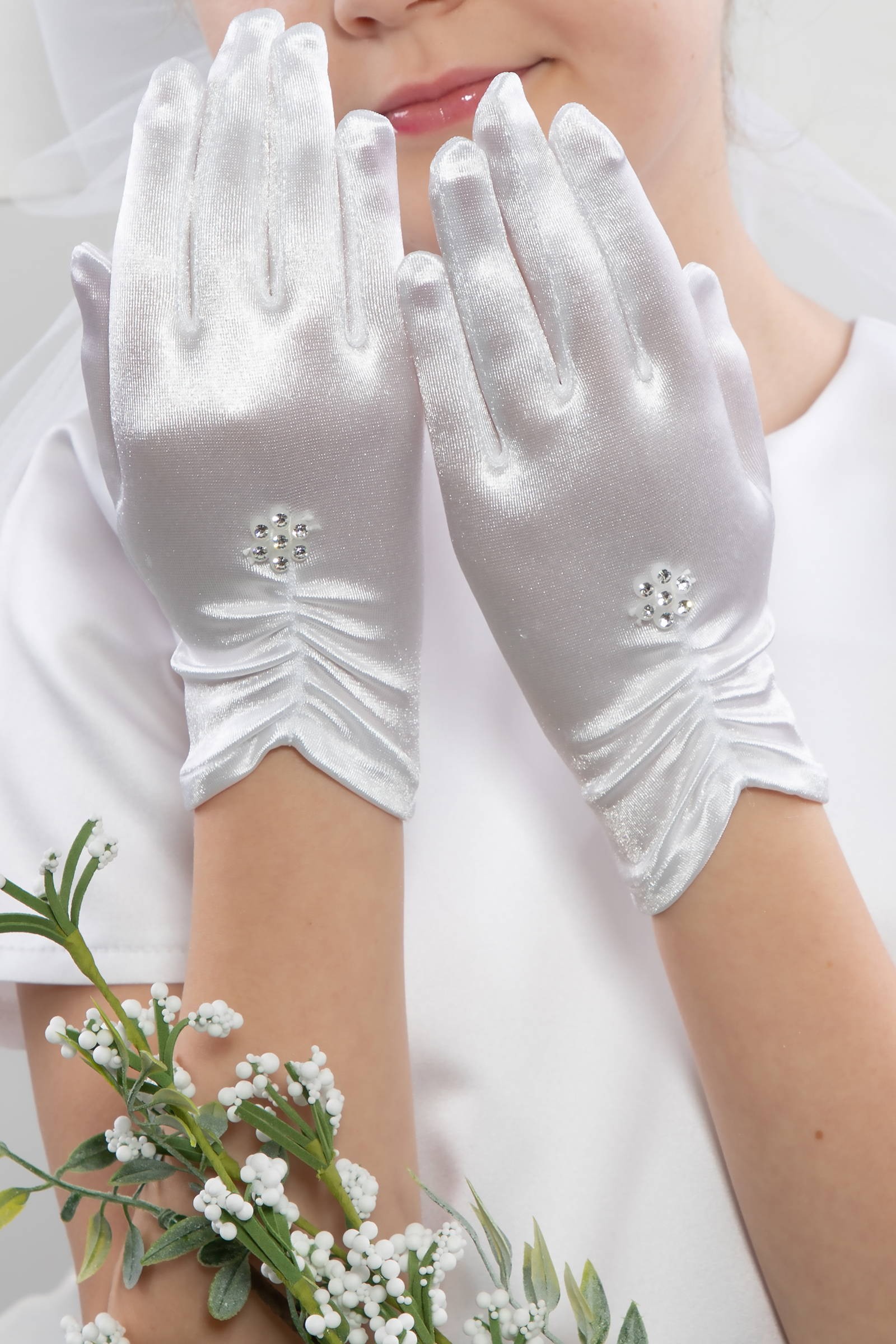 Rękawiczki komunijne klasyczne Nr14 - obraz 0