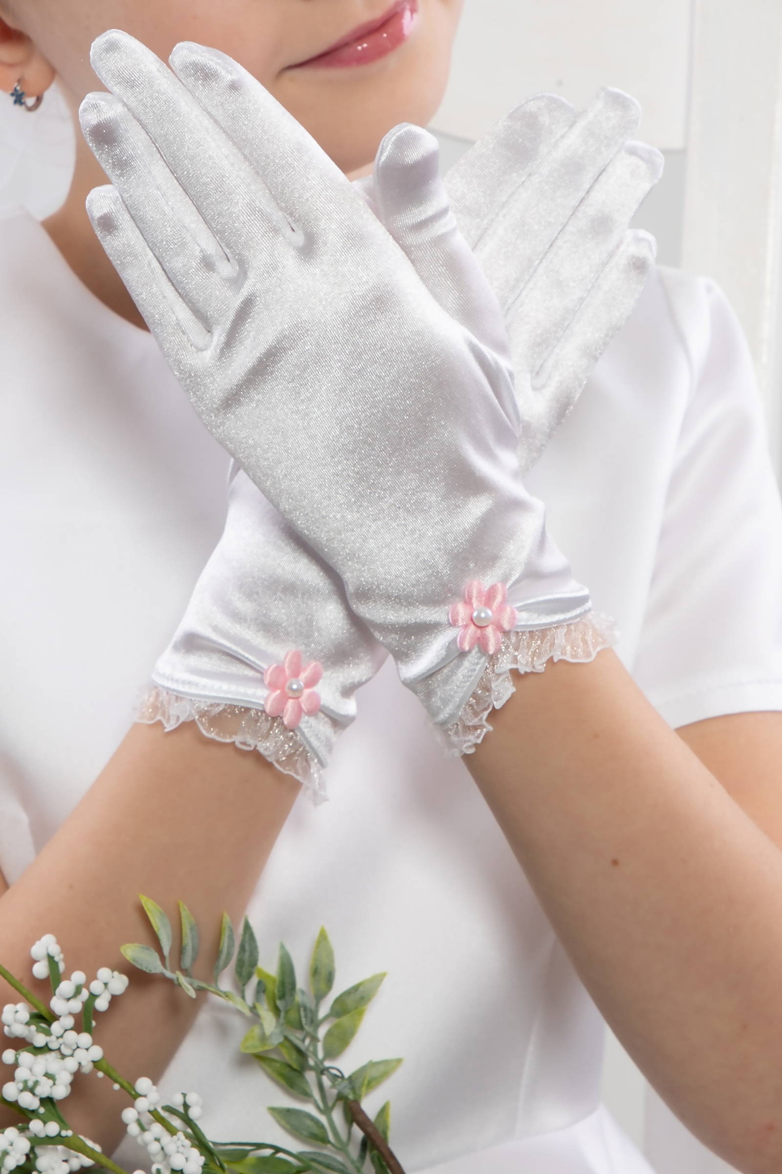 Rękawiczki komunijne klasyczne Nr17 - obraz 0