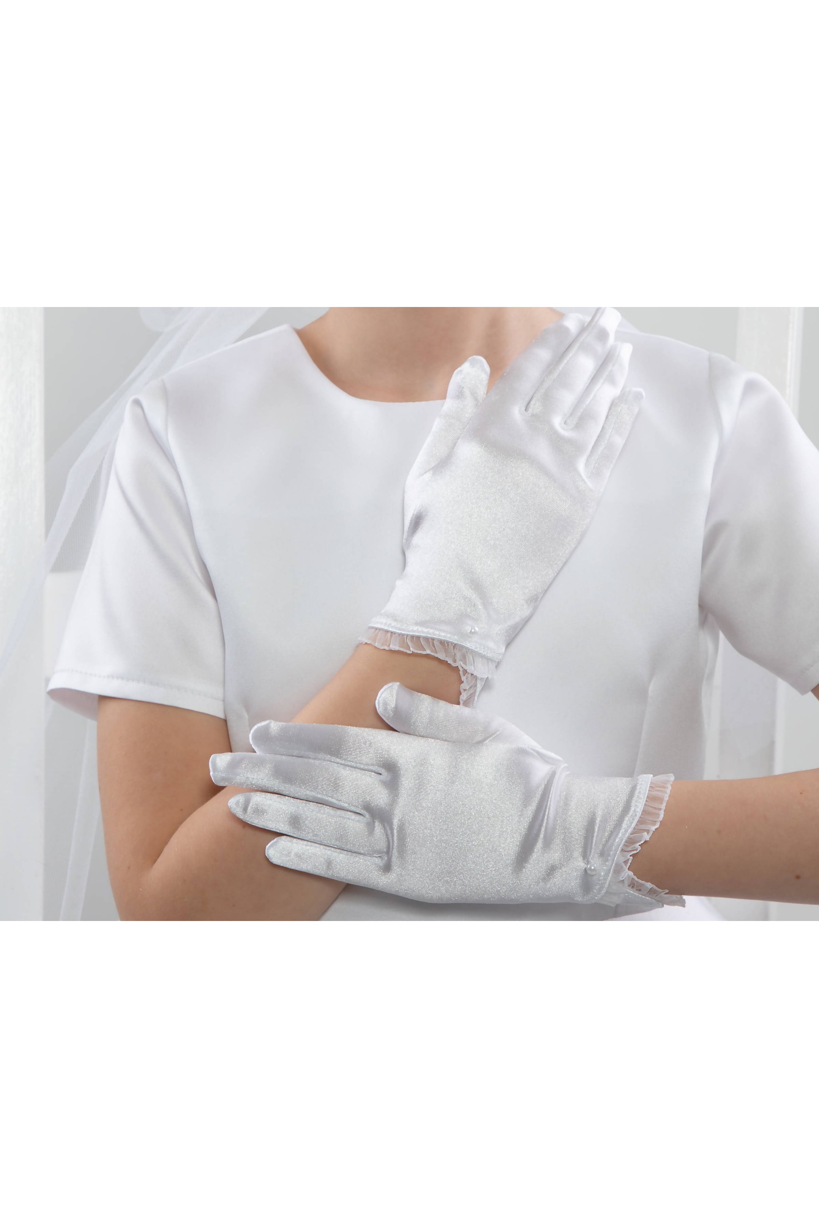 Rękawiczki komunijne klasyczne Nr25 - obraz 2