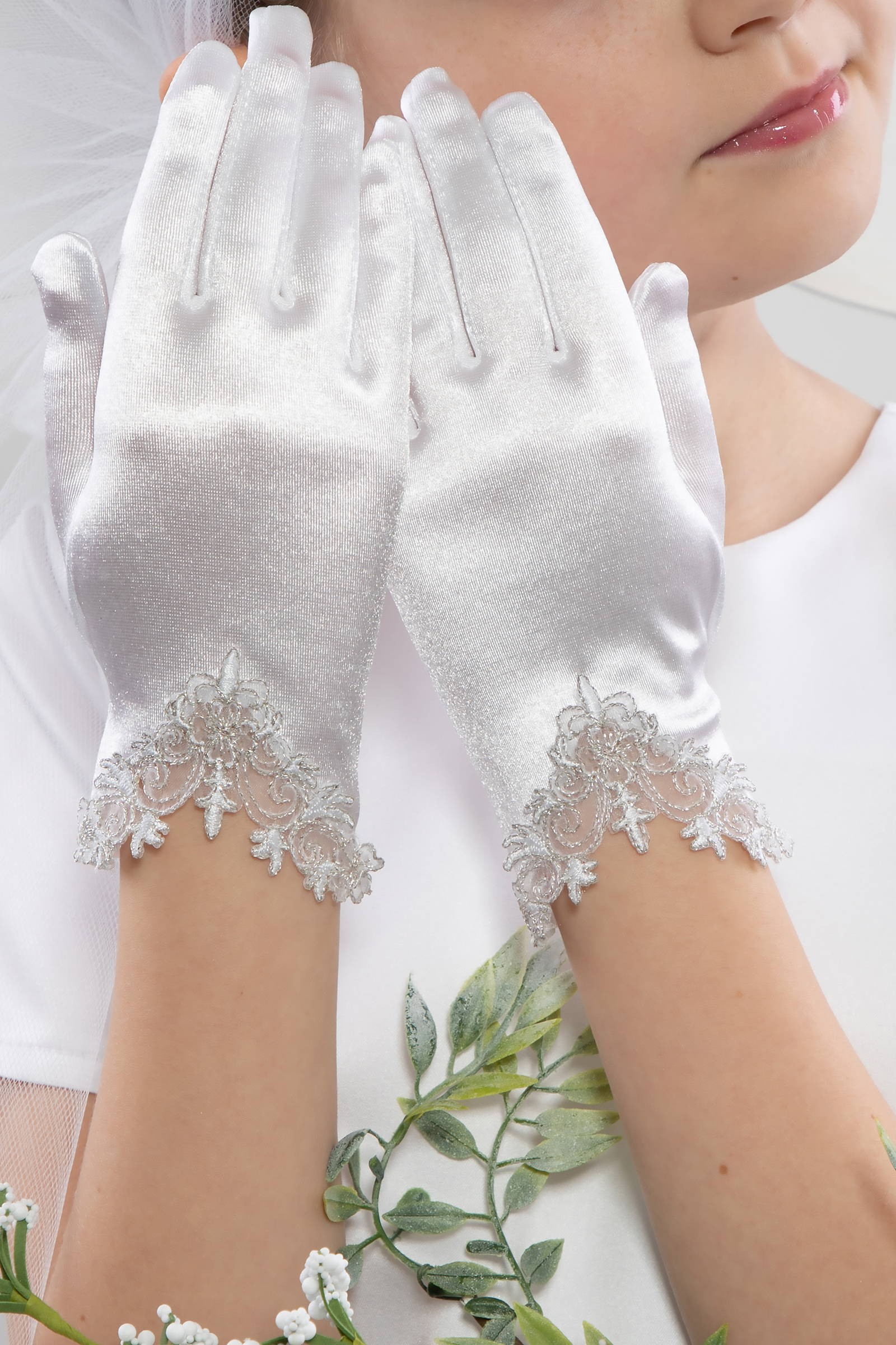 Rękawiczki komunijne klasyczne Nr26 - obraz 0