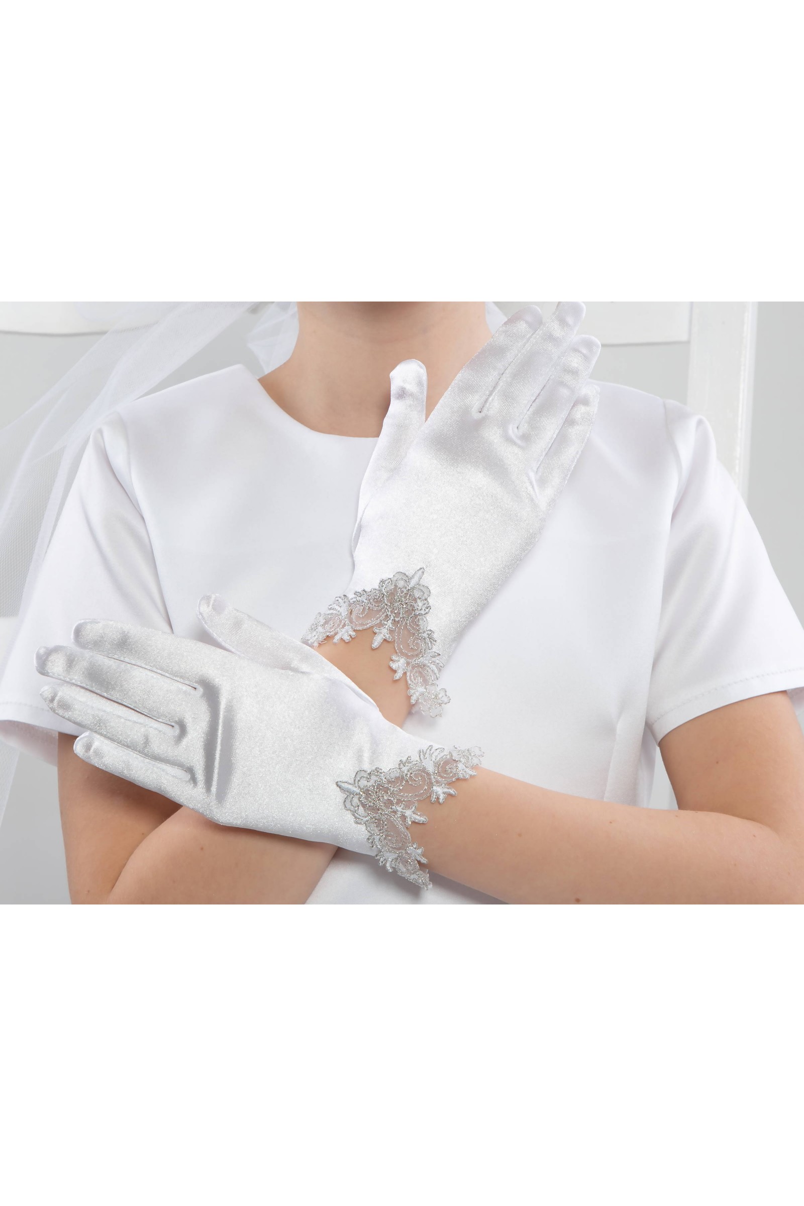 Rękawiczki komunijne klasyczne Nr26 - obraz 2