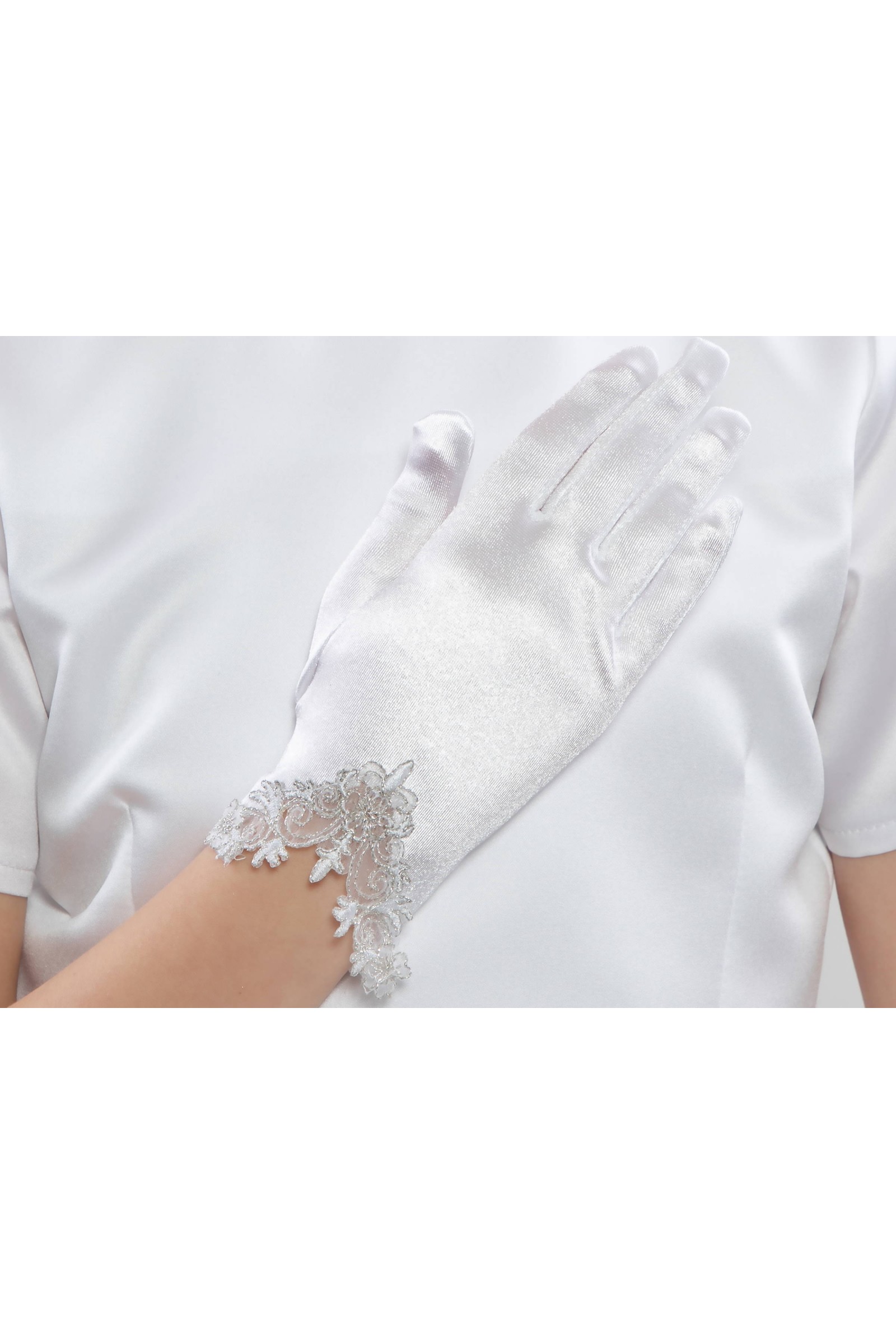Rękawiczki komunijne klasyczne Nr26 - obraz 4