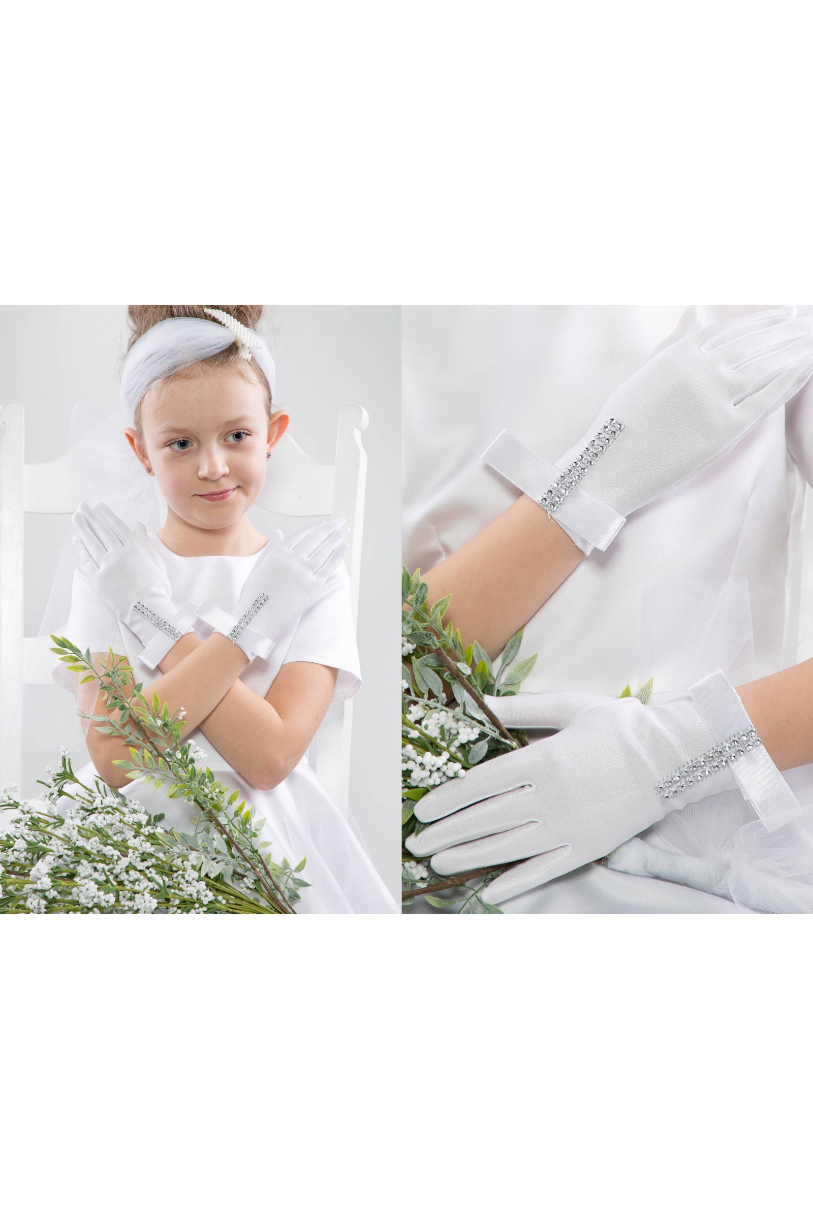 Rękawiczki komunijne klasyczne Nr29 - obraz 4