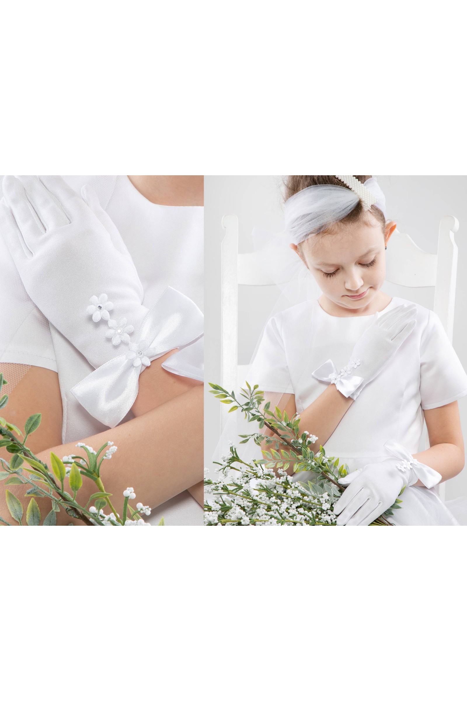 Rękawiczki komunijne klasyczne Nr31 - obraz 1