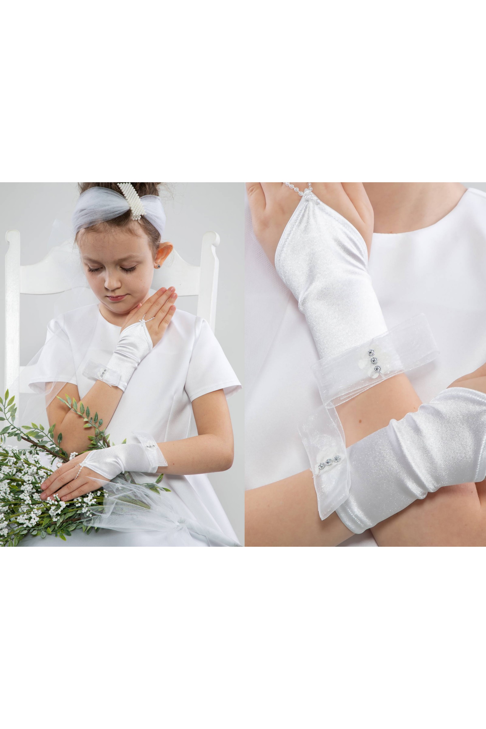 Rękawiczki komunijne na palec Nr1/p - obraz 1