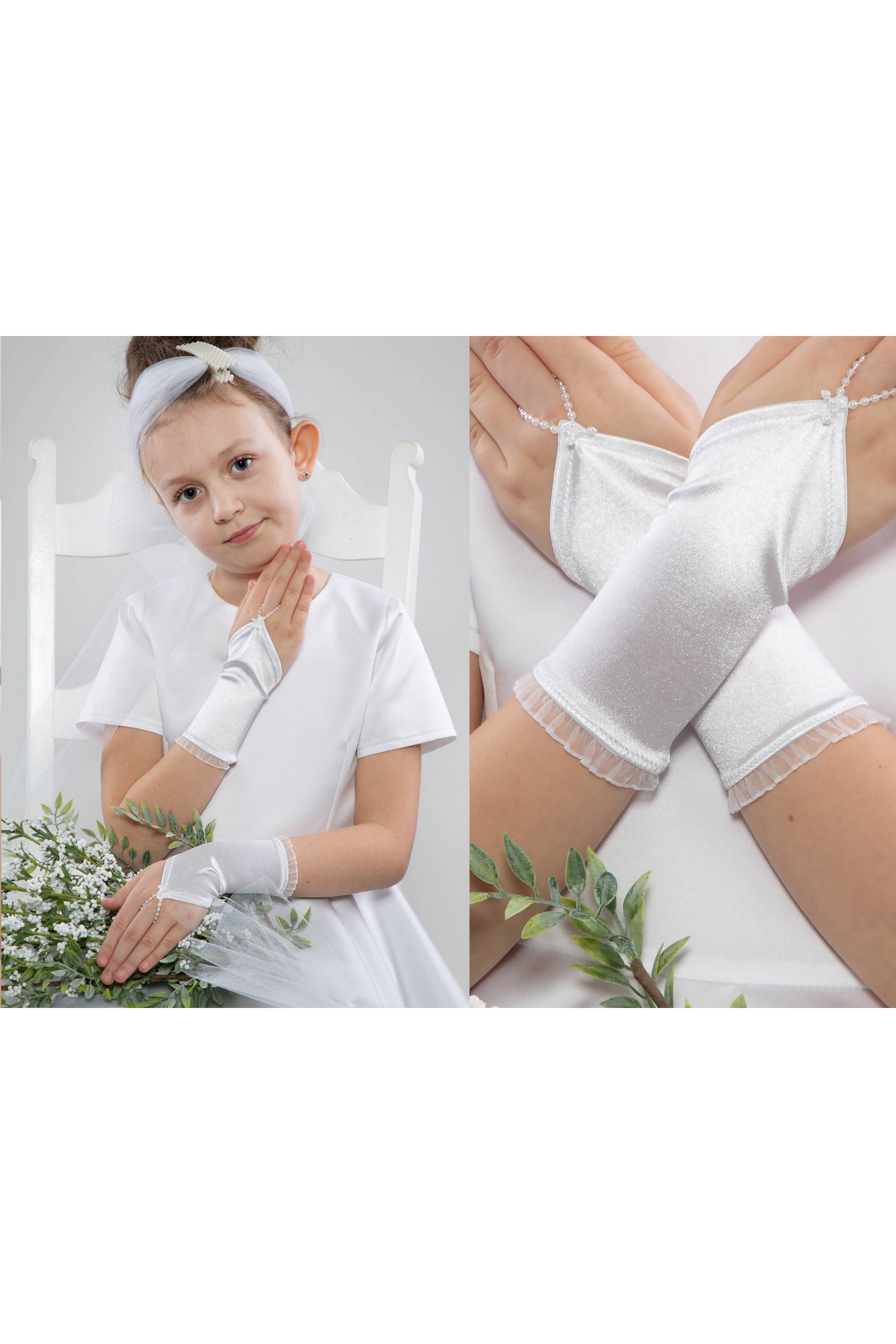 Rękawiczki komunijne na palec Nr24/p - obraz 1