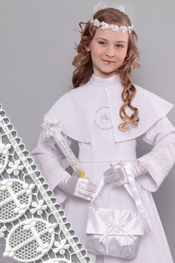 Alba komunijna z gipiurą 14/RS - sukieneczkowa