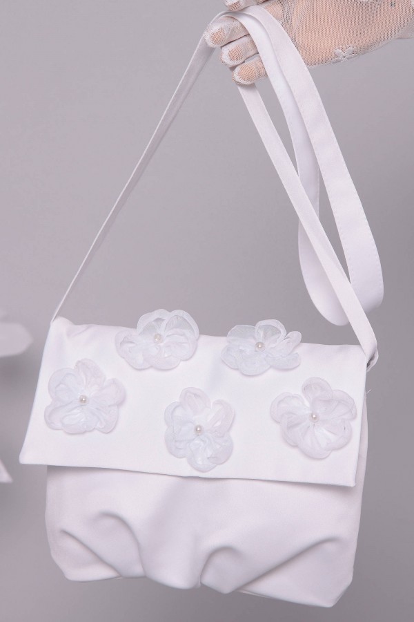 Torebka komunijna satynowa na pasek Tps7