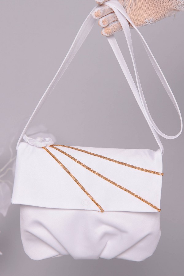 Torebka komunijna satynowa na pasek Tps8