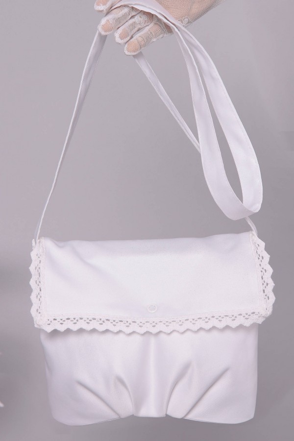 Torebka komunijna satynowa na pasek Tps9